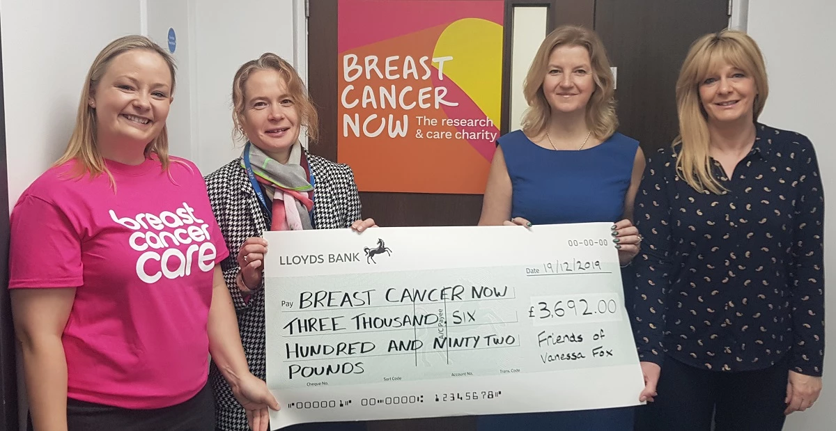 Left to right: Emily Beahan of Breast Cancer Now, with Lucy Rodgers and Michaela Evans of Taylor&Emmet, plus Carmel Doyle of Focus Family Mediation. 
