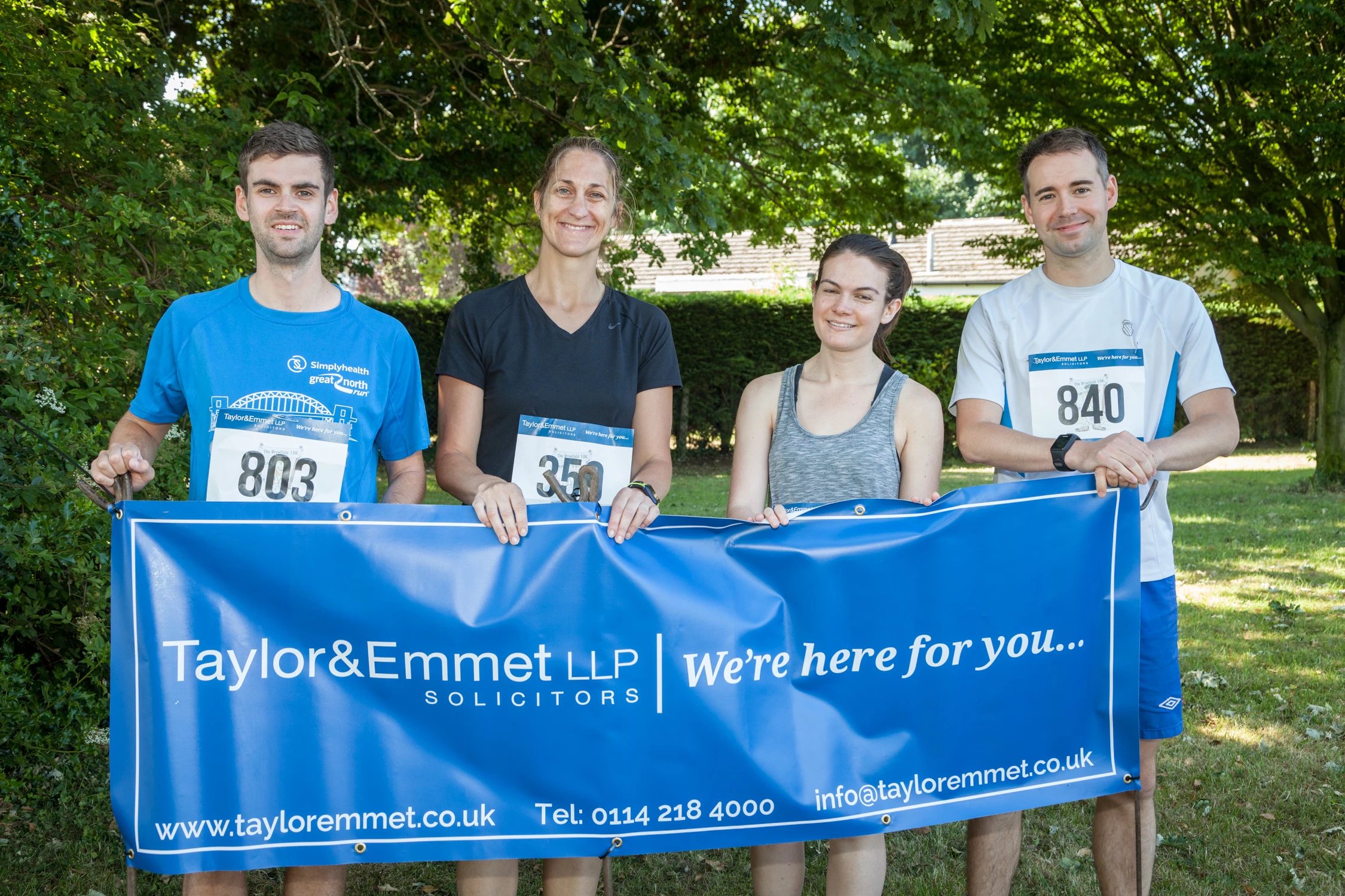 Sarah Gaunt, head of Taylor&Emmet's Dronfield office (second left), with her fellow runners at last year's 10K. 