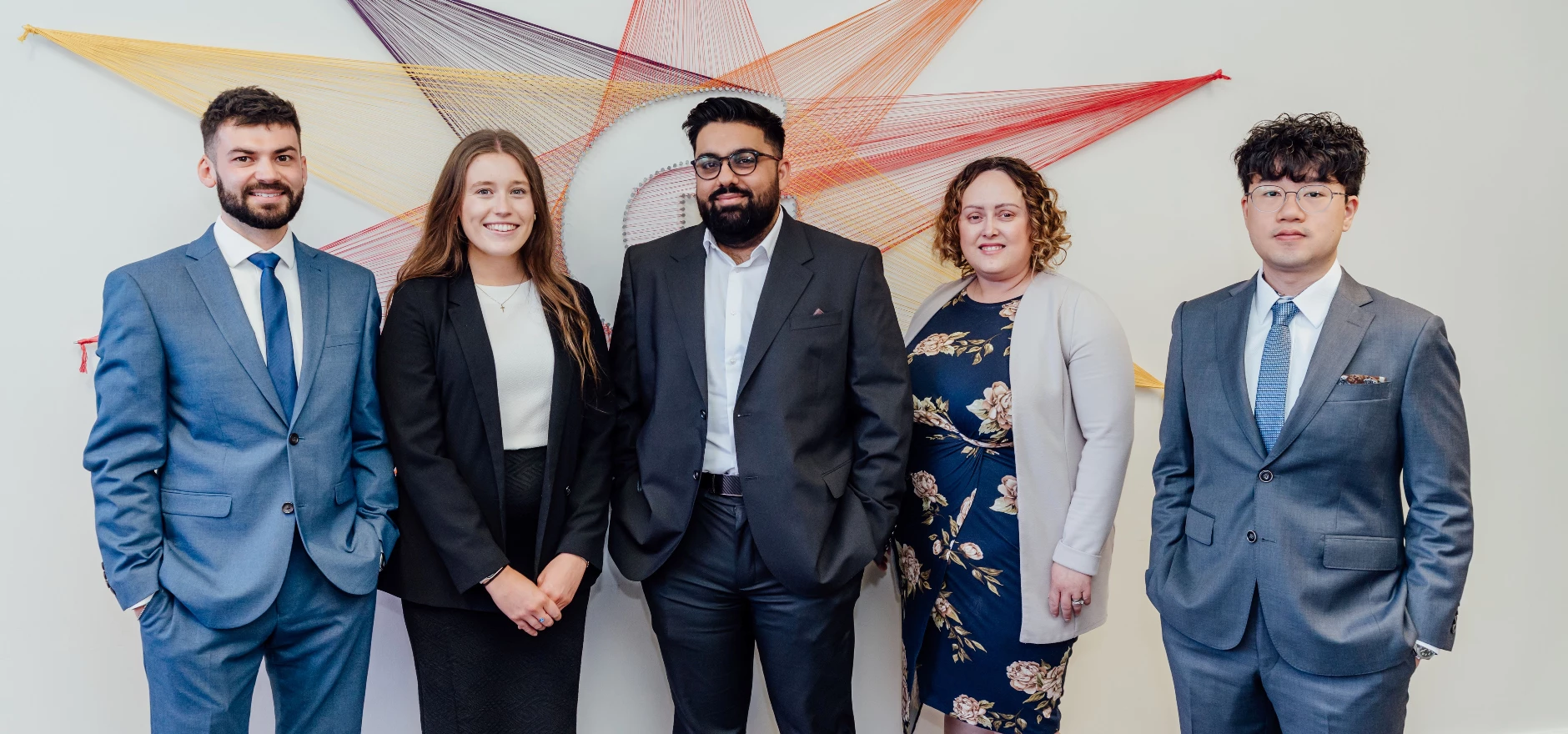 Offers accepted - from left, Gordons' Daniel Callaghan, Abbie Little, Tosif Bashir, Amy Pierechod and Jonathan Wu.jpg