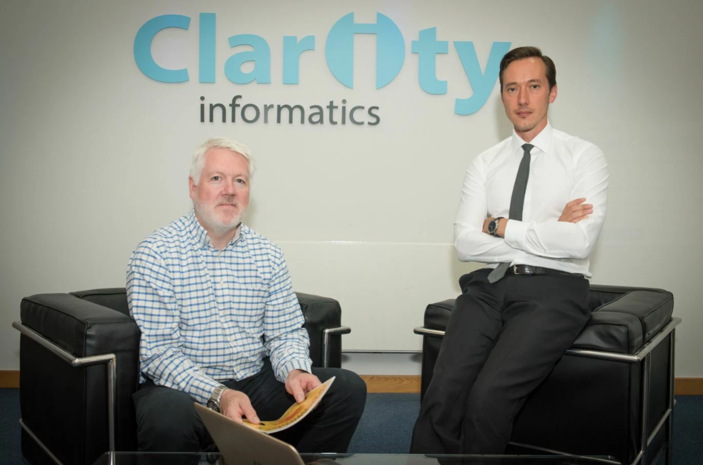 Clarity Informatics Medical Director, Dr Gerry Morrow (L) with CEO, Tim Sewart (R)