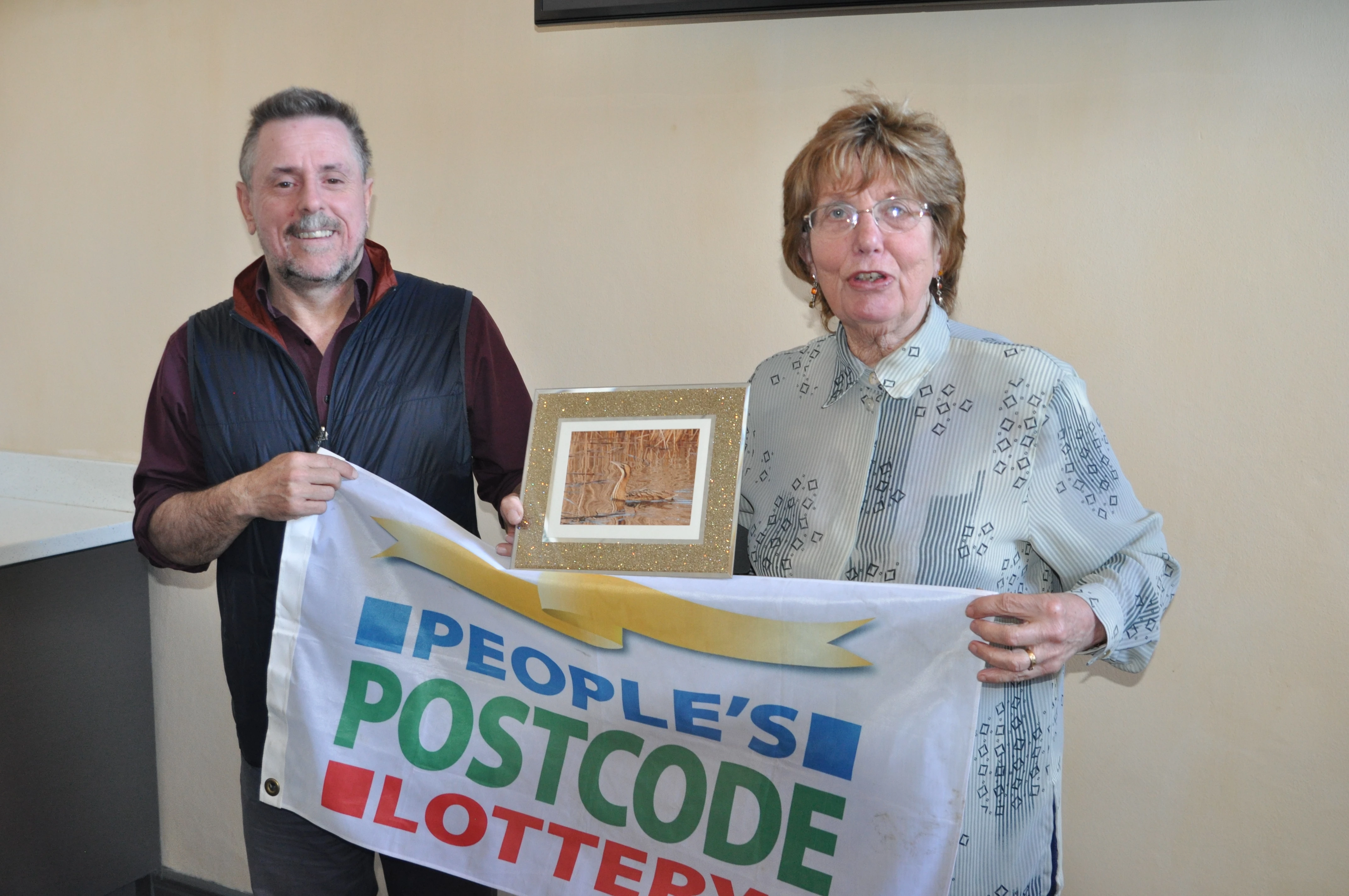 Mike Pratt, Northumberland Wildlife Trust Chief Executive with Trust award winning volunteer Mary Lee