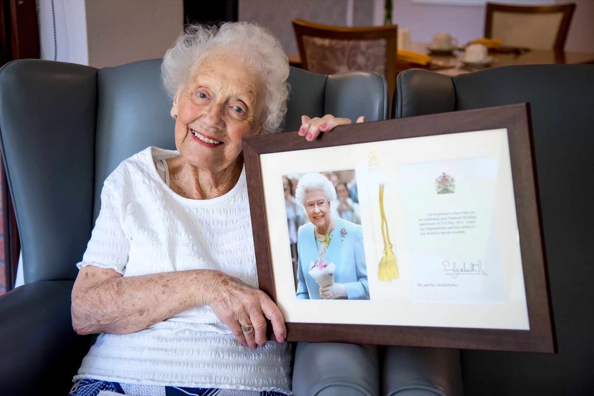 Joan Ryder, a resident at The Cottage Christian care home in Newport