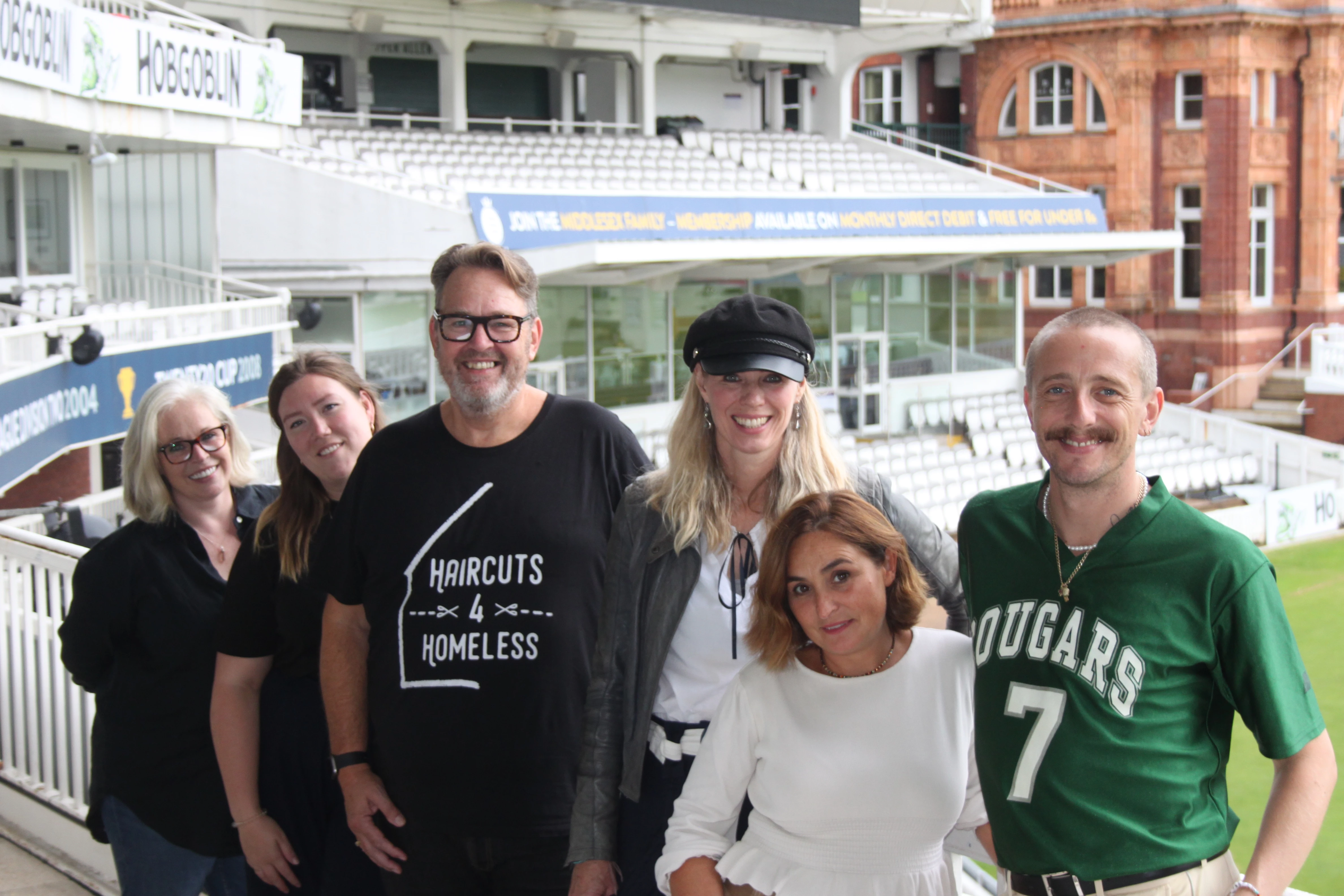 Bianca Robinson, chief executive officer of CEO Sleepout, with participants at Lord’s Cricket Ground.