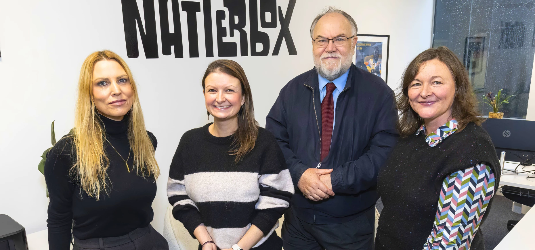 Ali Quirk, Founder of Chatterbox; Jen Hartley, Director of Invest Newcastle, NewcastleGateshead Initiative; Cllr Malcolm Brain, Gateshead Council; Lisa Laws Head of Talent and Business Development, North East Screen.