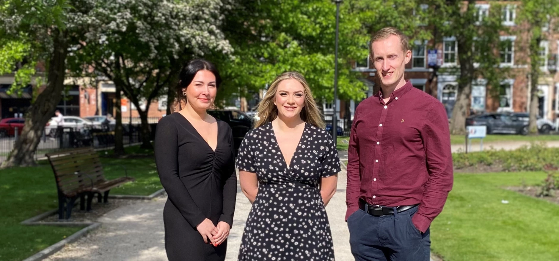 L-r Claudia Gooding, team manager Rachel Porteous, and Matt Swift.jpg