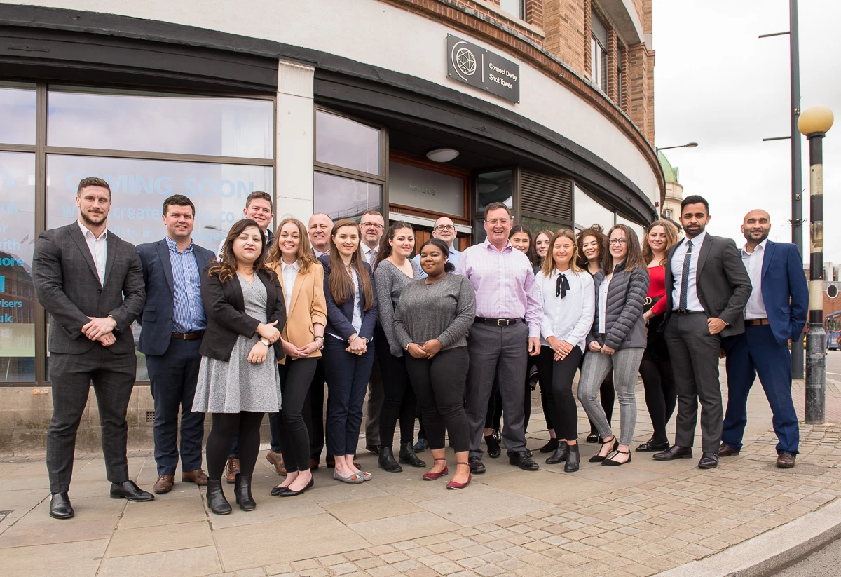 The Create Finance team outside their new Shot Tower premises