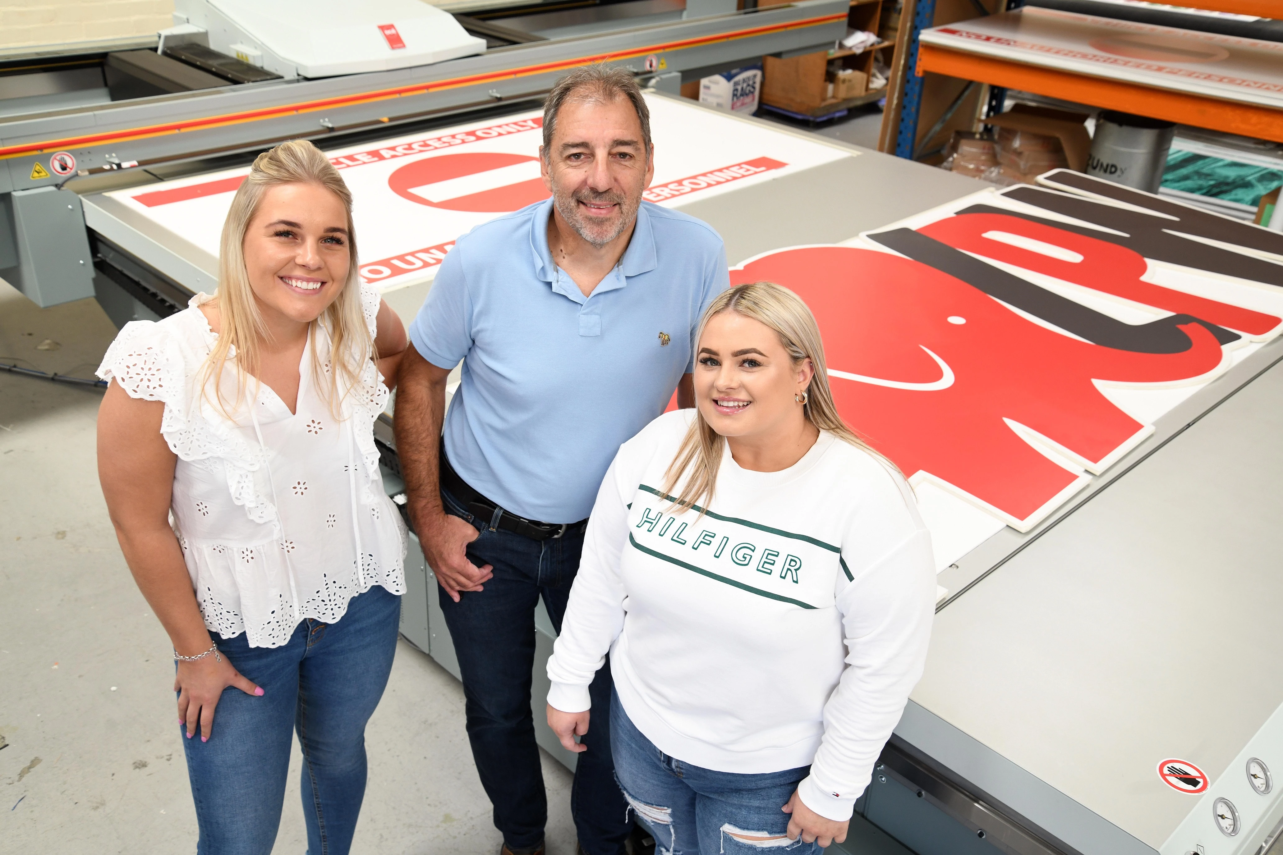Managing director John Laidler with business development manager Natasha Scott (left) and latest recruit Charlotte Humble (right)