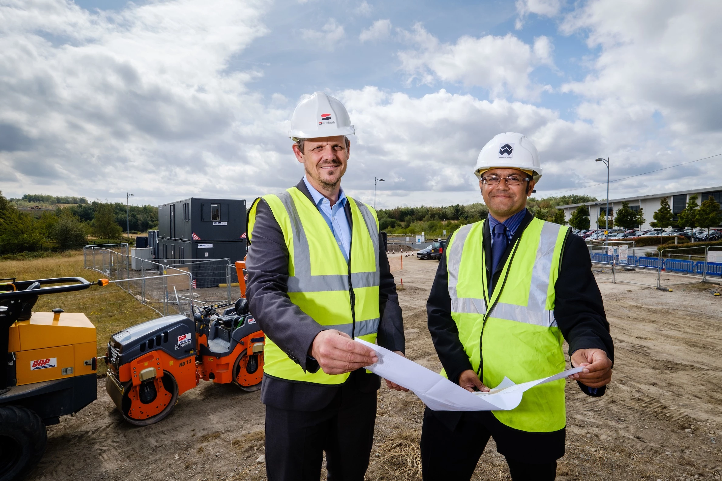Lee Barnes of Stainforth Construction (left) and Wykeland Group’s Arun Mistry