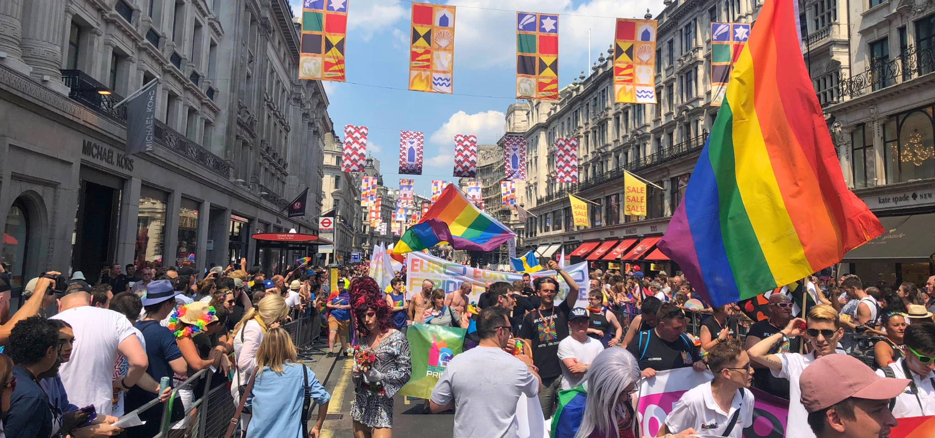 Pride march on London's Regent Street