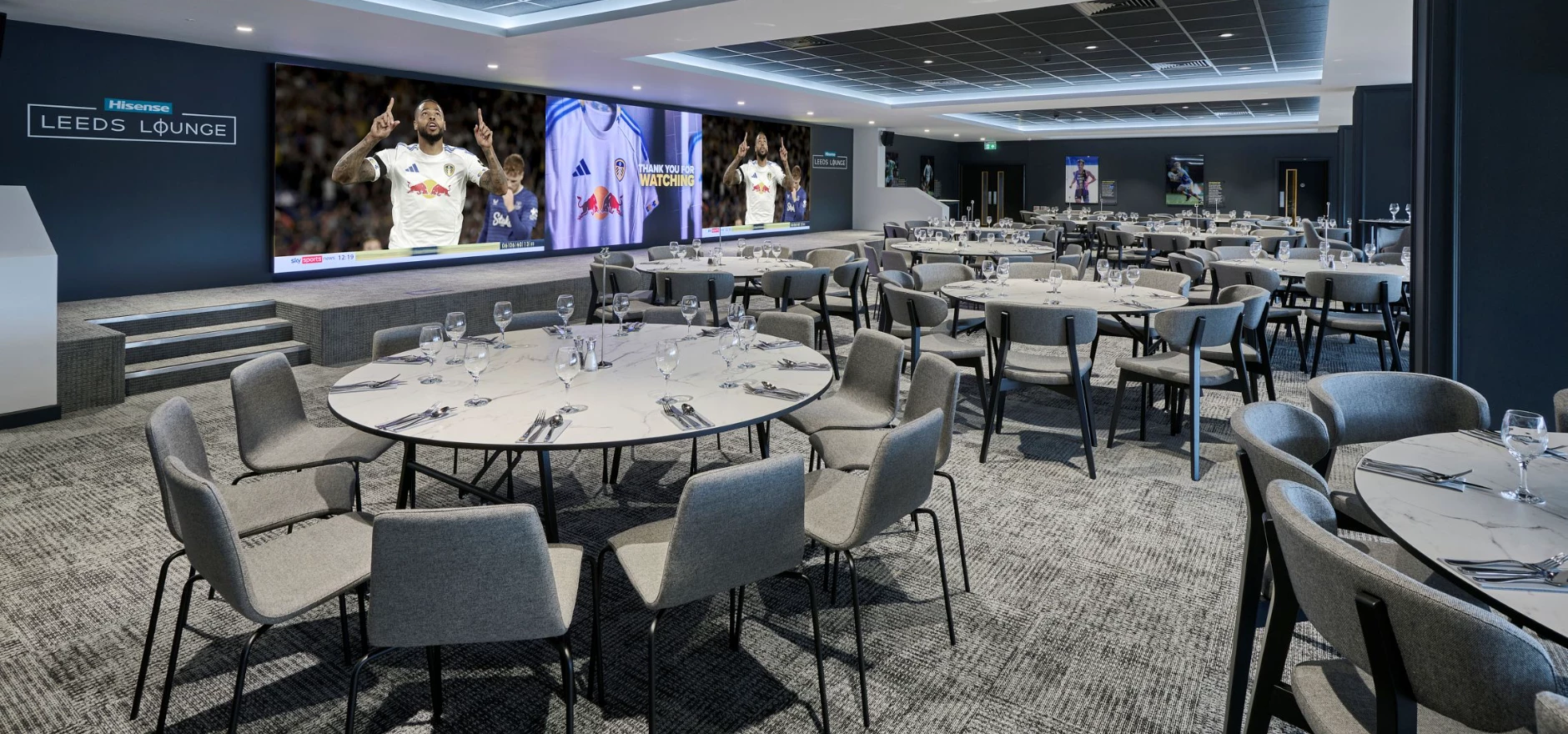 DT Sports has revamped hospitality space at Leeds United’s Elland Road, which now includes the Hisense Leeds Lounge
