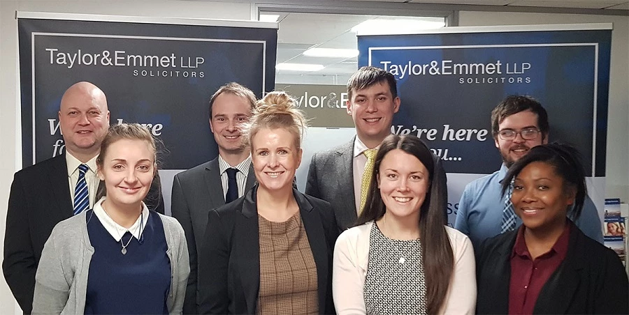 Taylor&Emmet's head of HR, Sharna Poxon (fourth right), with some of this year's new starters. 