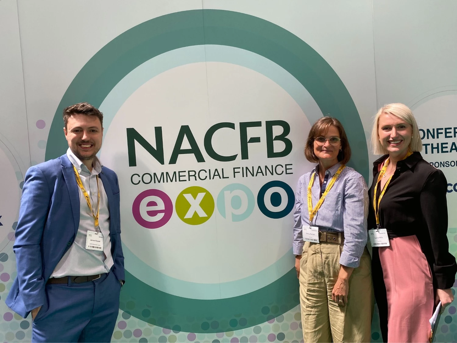 From left, James Russell from BCRS with Jenny Barrett and Laura Mills of NACFB