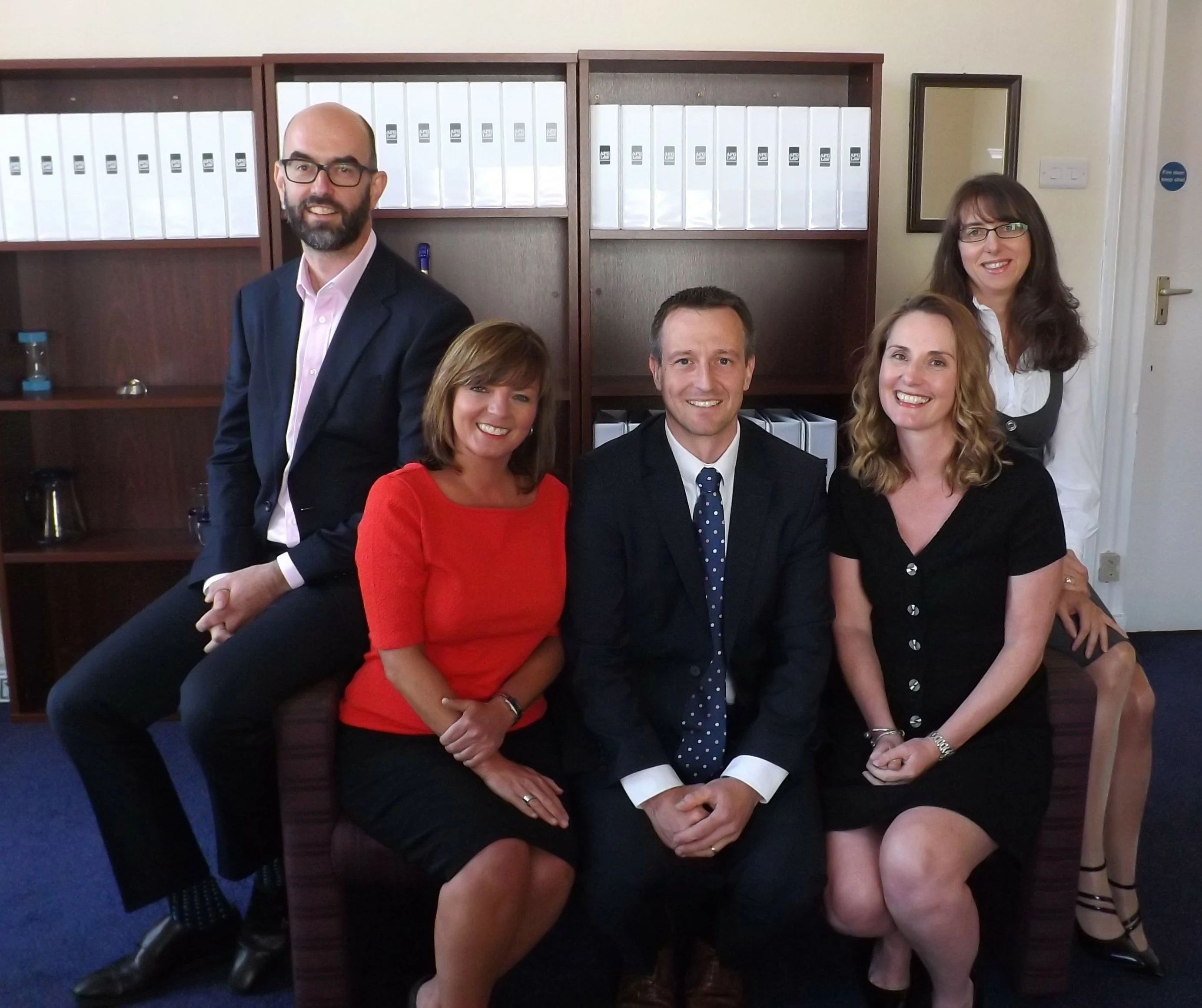 (L-R) AFG LAW Managing Director Greg French, Directors Catherine Woolley, Carl Fletcher, Emma Cordock and Managing Director Anita Boardman