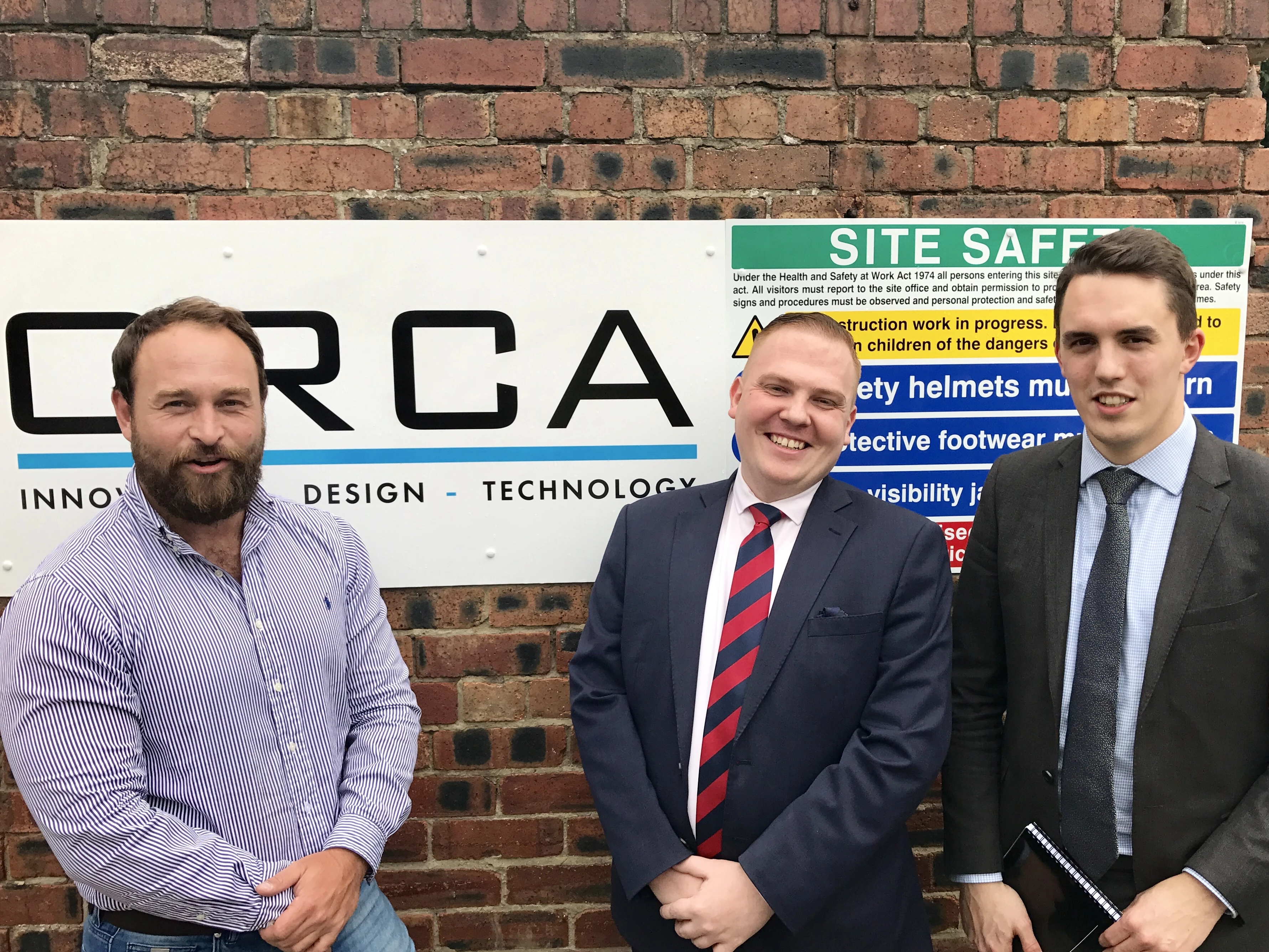 John Paul Fraser, managing director at ORCA, Lewis Chambers director of BH Mortgages and Matt Hoy, director of estate agency at Bradley Hall