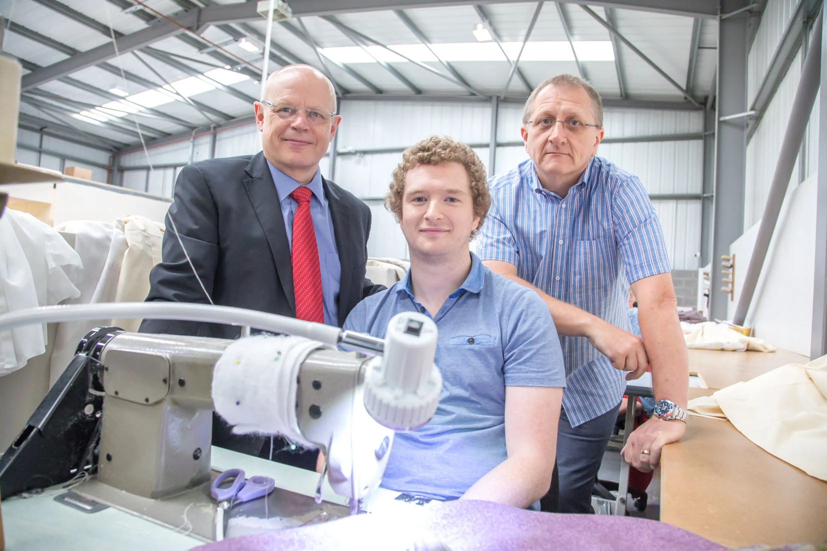 (l-r) David Whiteley (MGP), James Boyd and Stephen Boyd (both Nationwide Curtain Makers)