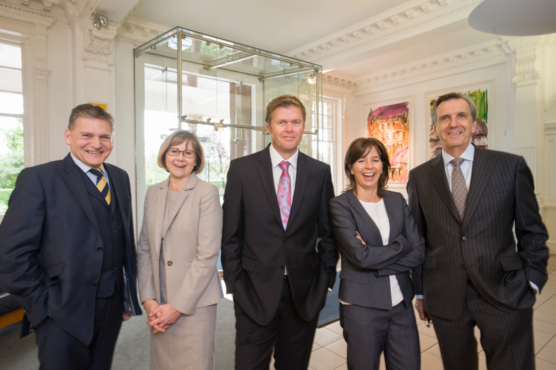 Partners Andrew Fox and Sarah Dickinson, director Richard Peaker, partner Kate Banerjee and founder, Peter Jones.  