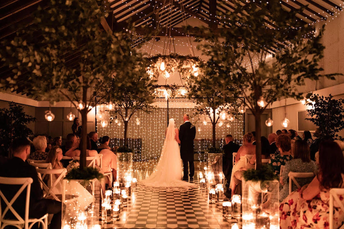 A wedding taking place at Larkspur Lodge