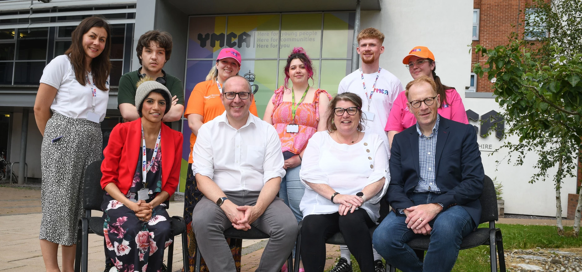 UKSE regional executive Mike Lowe (front, second left) & Midlands area manager Steve Grice (front, right) with YMCA director of communities & partnerships Nicky Twemlow (front, second right)