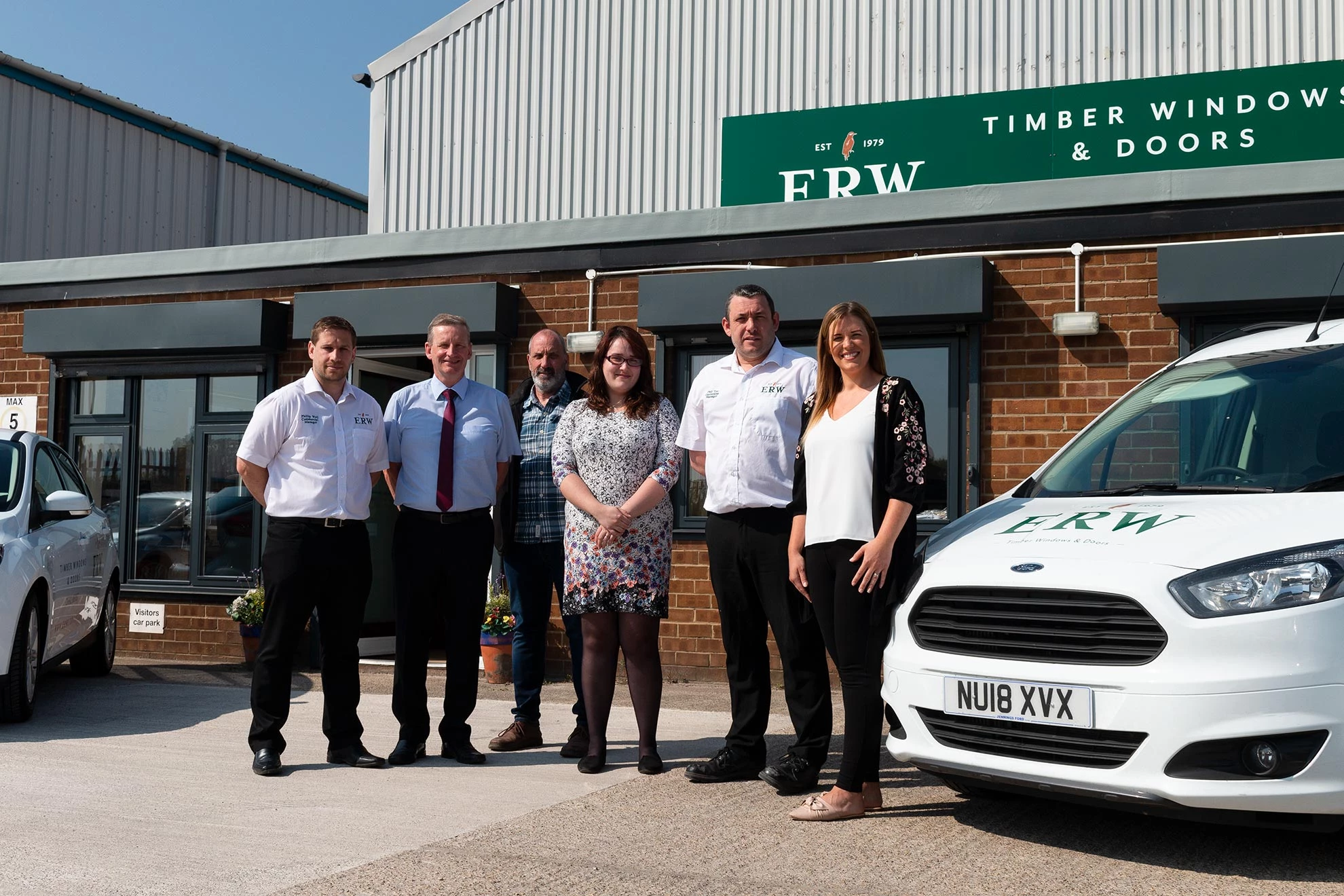 Phillip Wall (Commercial Manager), Lawrence Wall (MD), Andy Dawson (Installation Manager), Kirsty Semark (Customer Service Supervisor) and Helen Wood (Marketing and Accounts Manager)