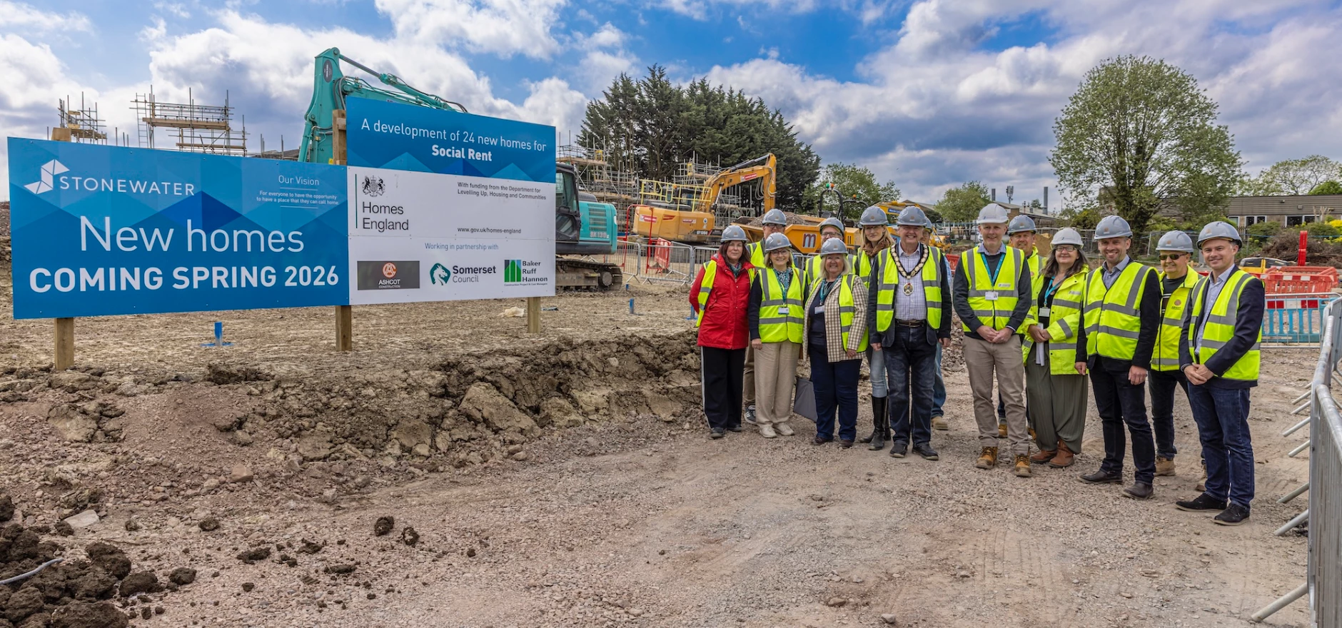 Stonewater representatives with members of Somerset Council and Frome Town Council Latest development pictures of The Cherry Grove project in Frome.jpg