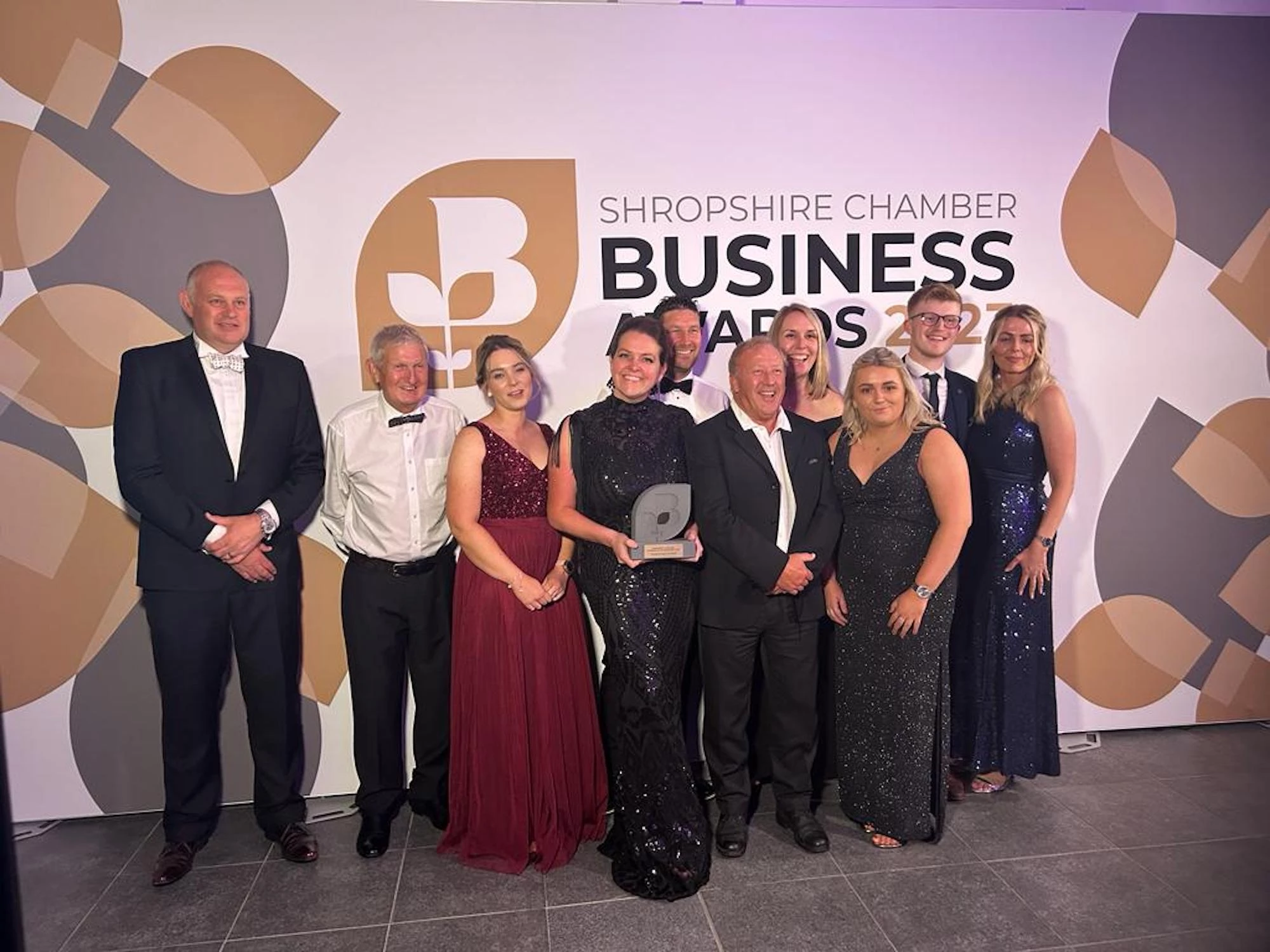 The Pave Aways team with the Community Champion - Business in the Community award at the Shropshire Business Awards