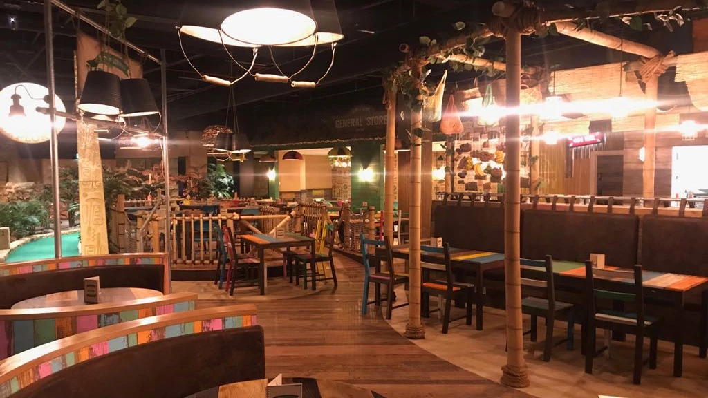 The restaurant and bar at Treetop Adventure Golf in Manchester