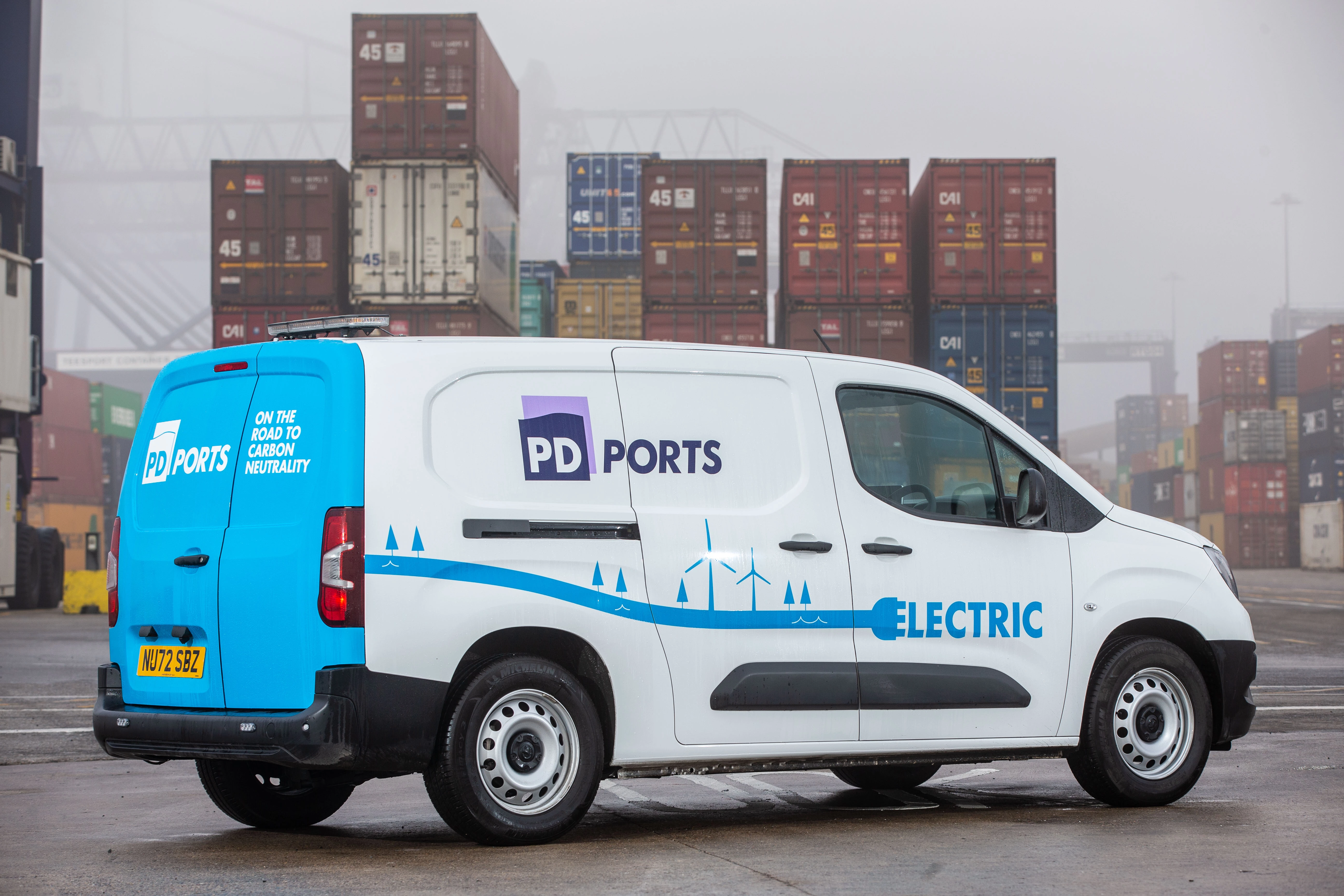 PD Ports electric van at Tees Dock