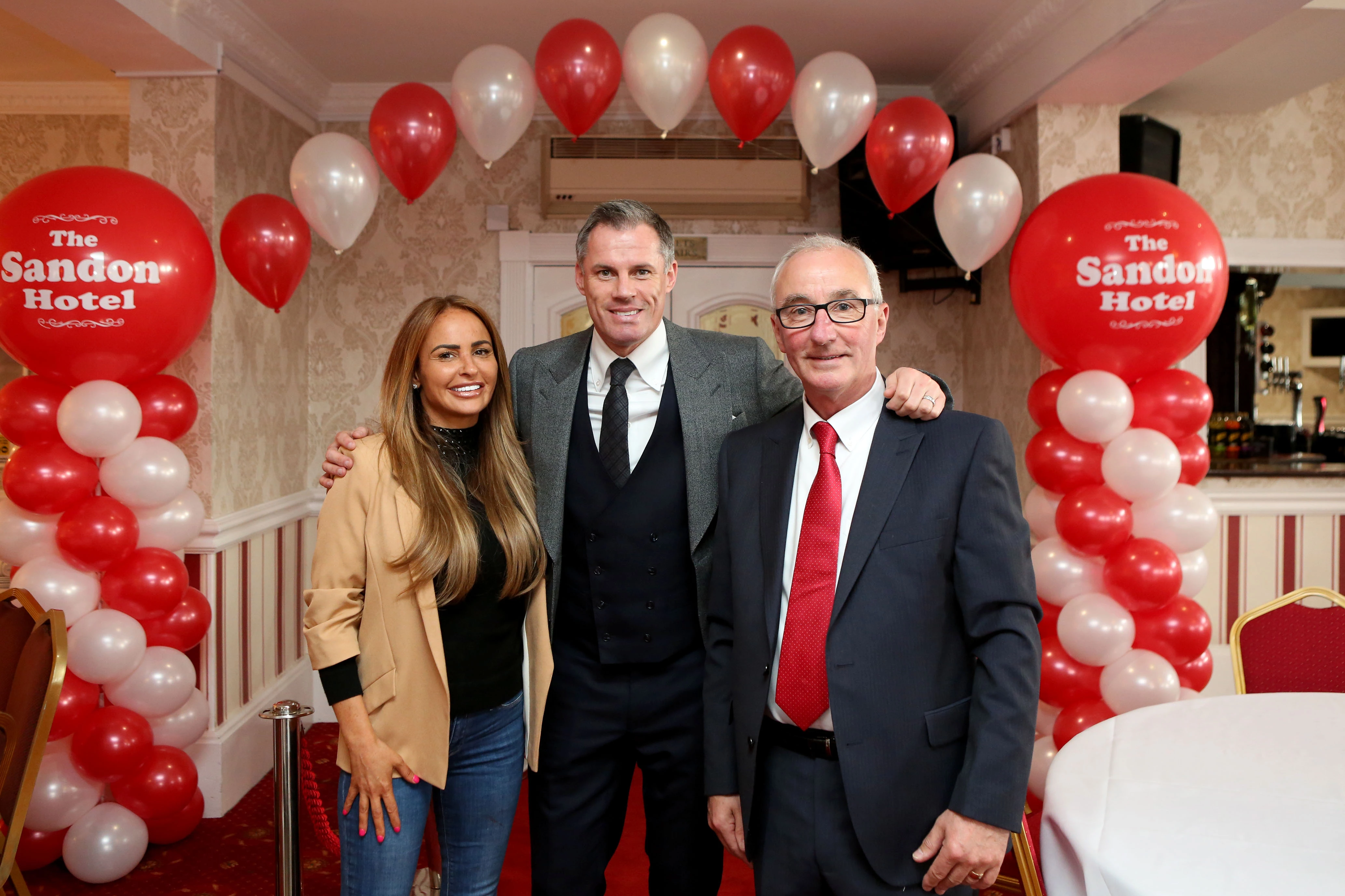 Owner Kate Stewart, Jamie Carragher and The Sandon's Director of Business Development