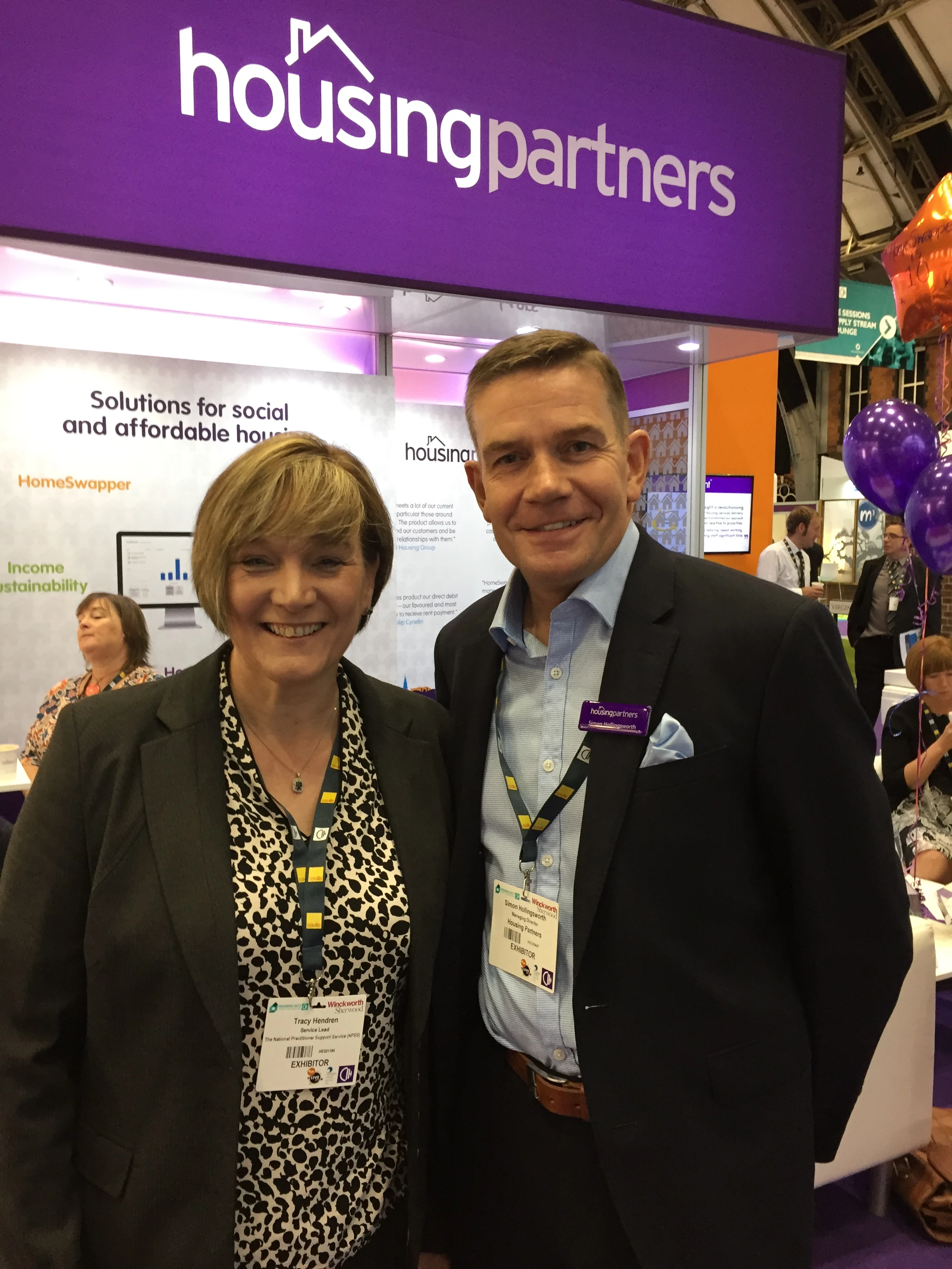 Tracy Hendren, service lead at NPSS, with Simon Hollingsworth, managing director of Housing Partners