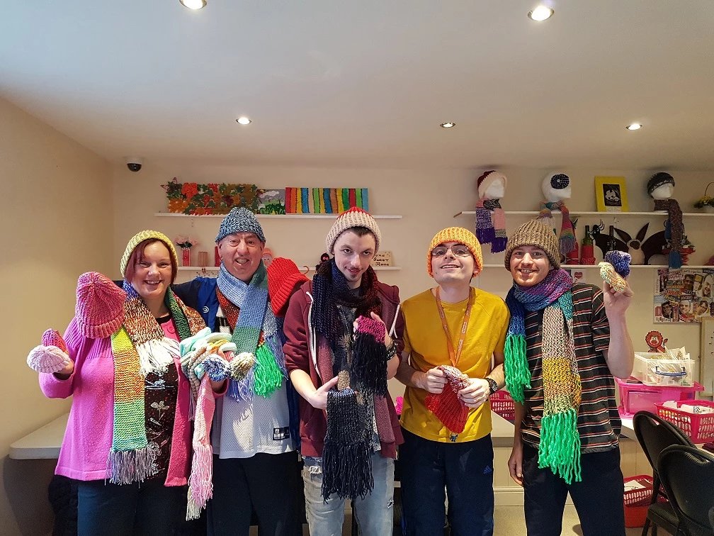 Pictured are Goldcrest House service users demonstrating how creativity can be put to good use. 