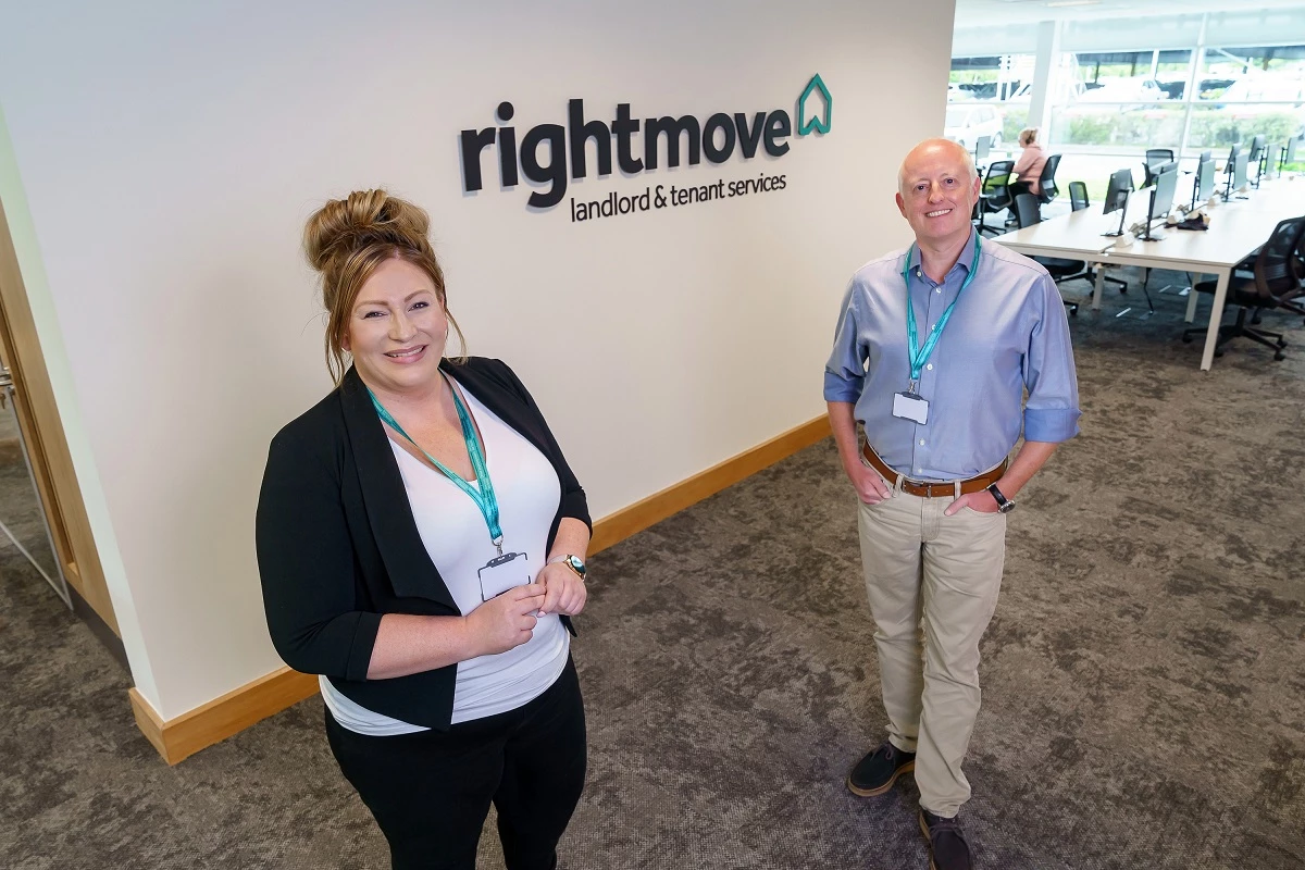 Rightmove's Lorna Joisce and Andy Wynne Jones inside the firm's new 5,850 sq.ft office at Quorum Park.