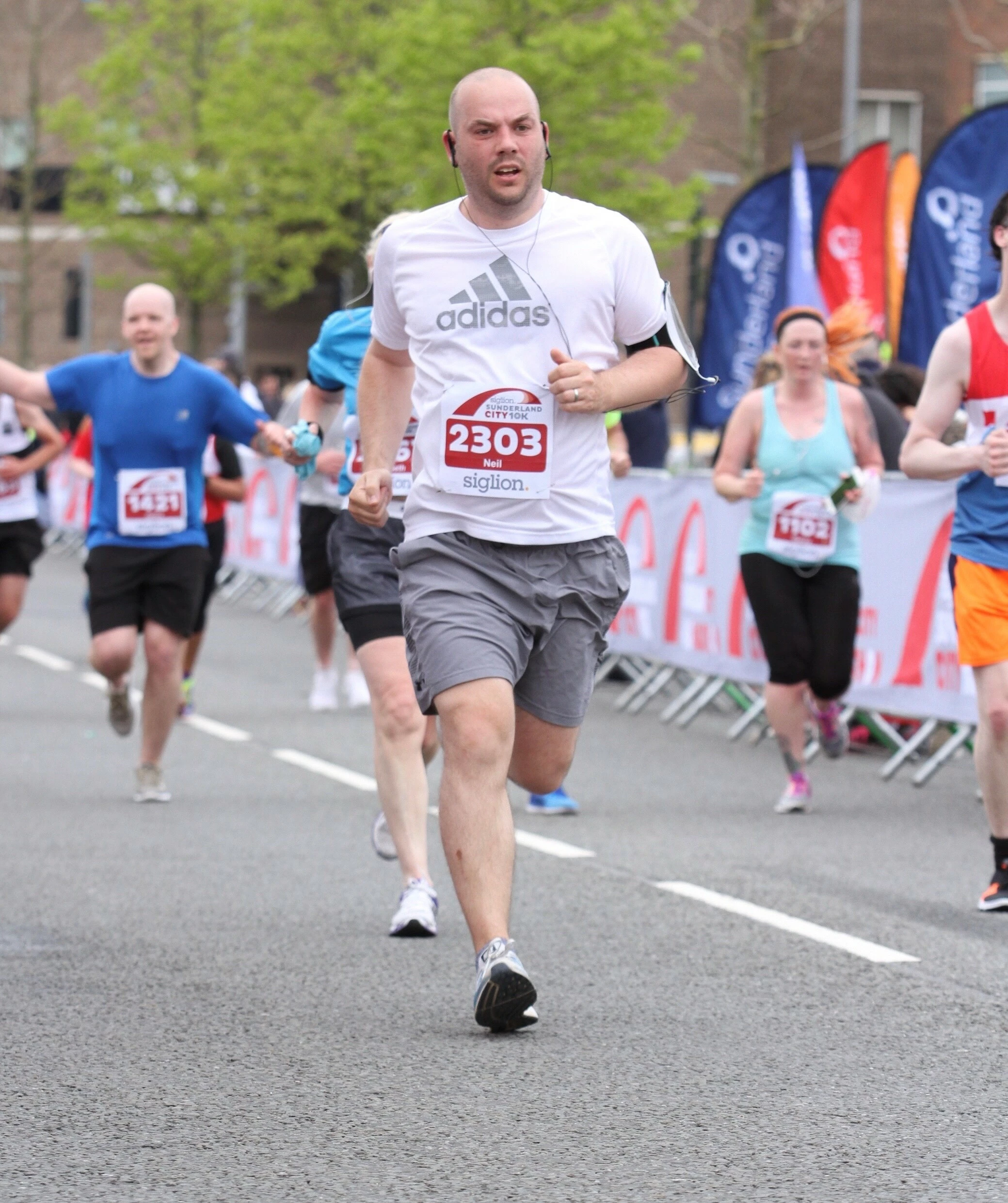 Neil completing the Sunderland City 10K earlier this year as part of his training