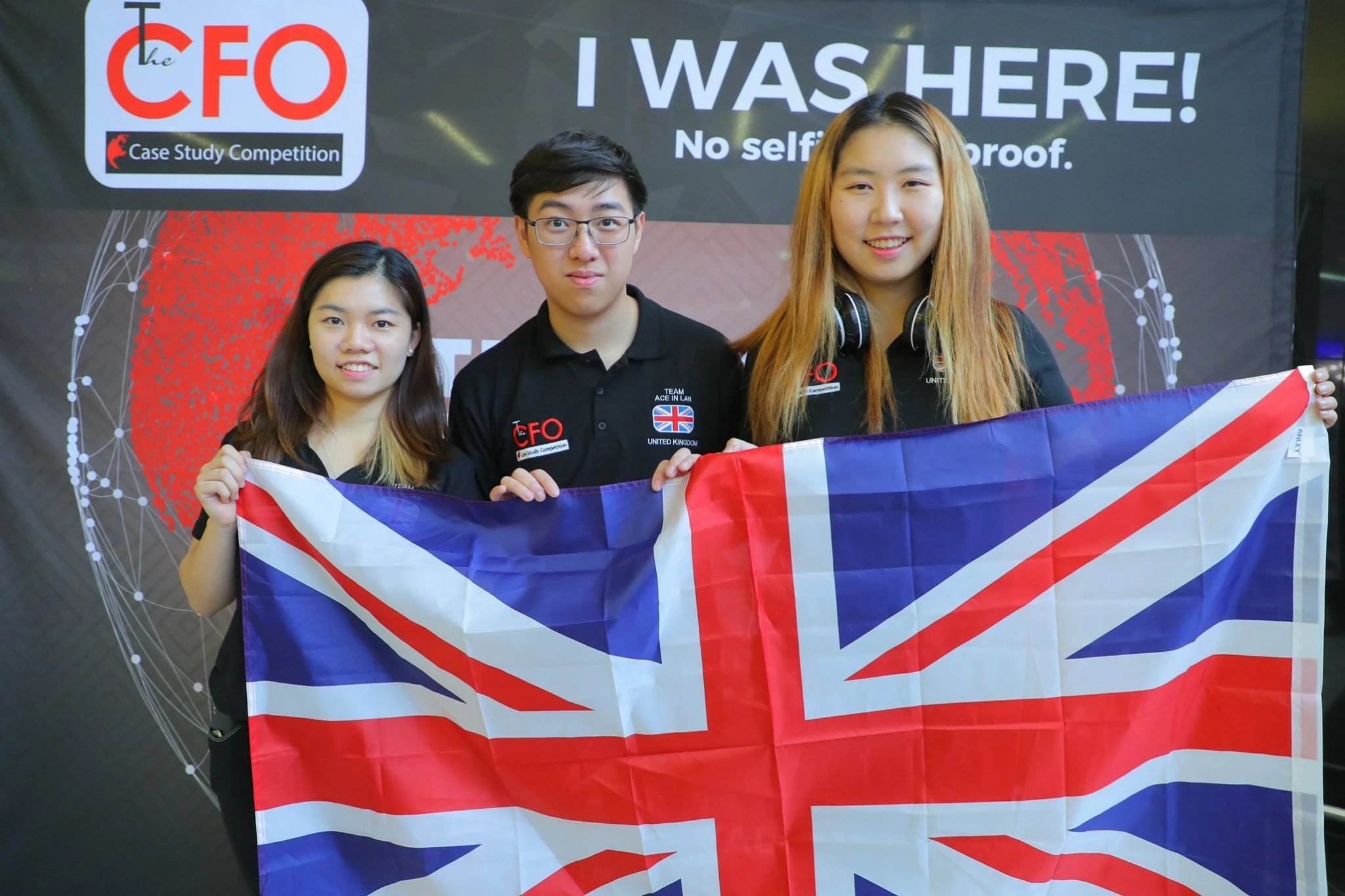 From left: Lancaster University Management School students Yang Du, Fu Kit ‘Derrick’ Yeung and Pui Ling Christy Tse at the CFO Global Case Study Competition in Johannesburg