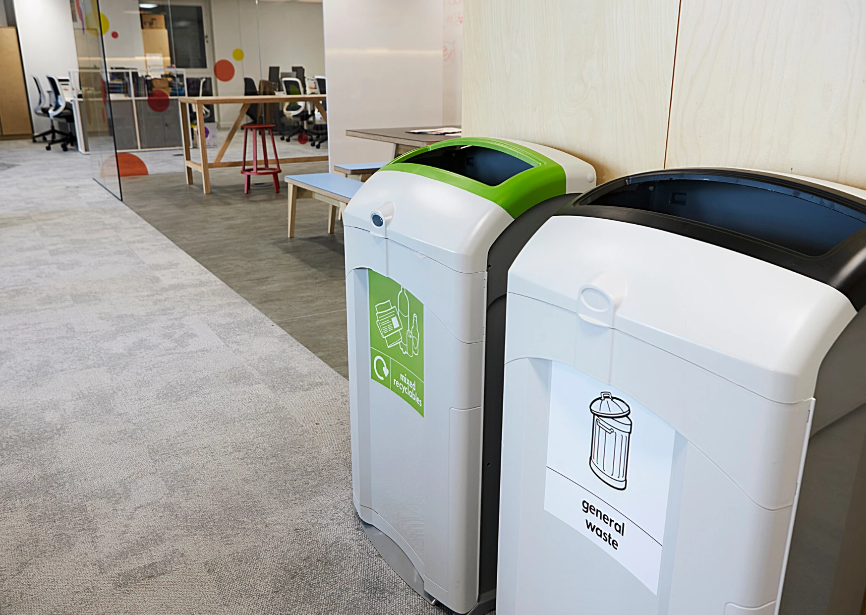 Bins in an Office Building 