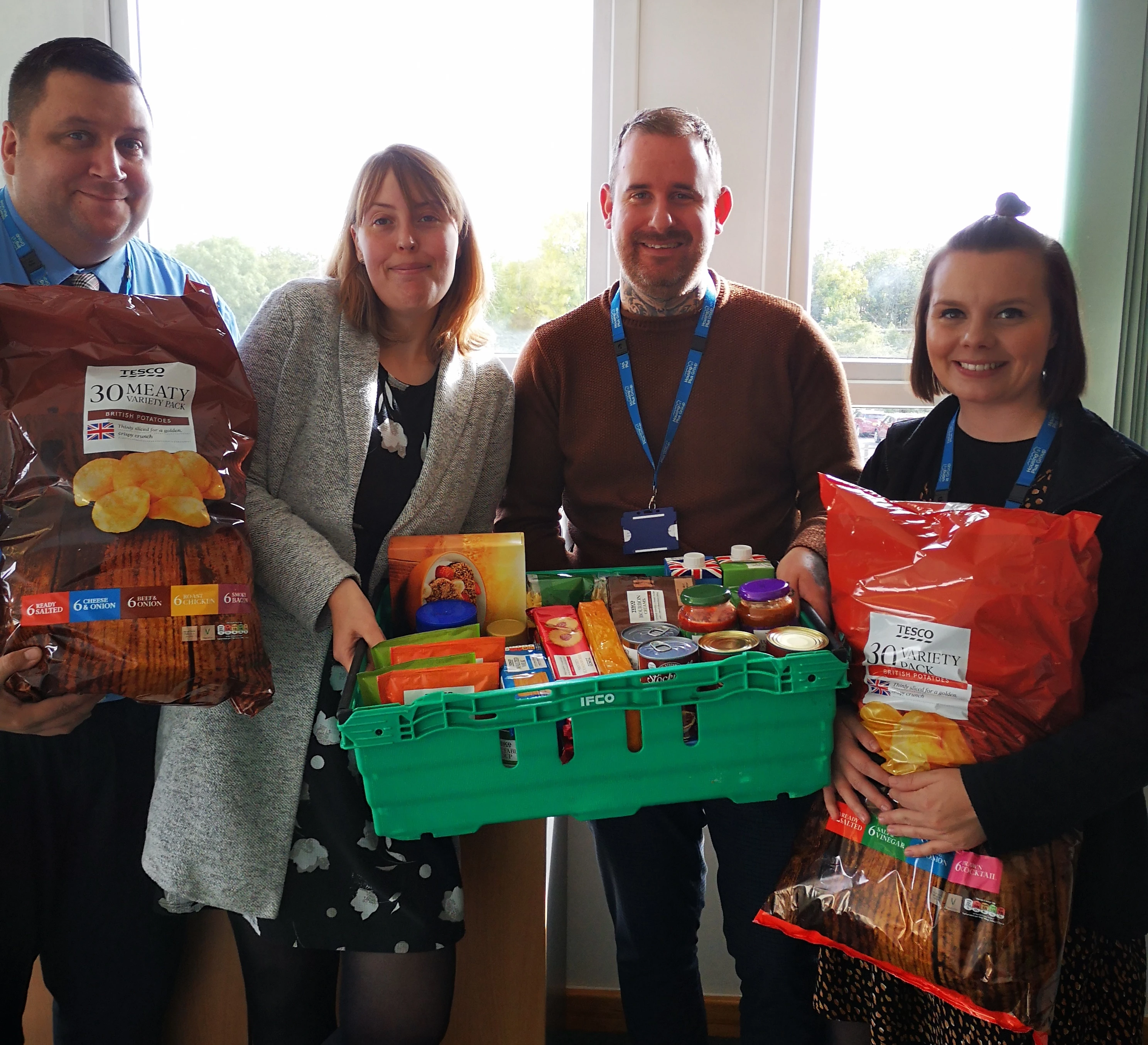 Housing Plus Group colleagues preparing to make festive food bank deliveries