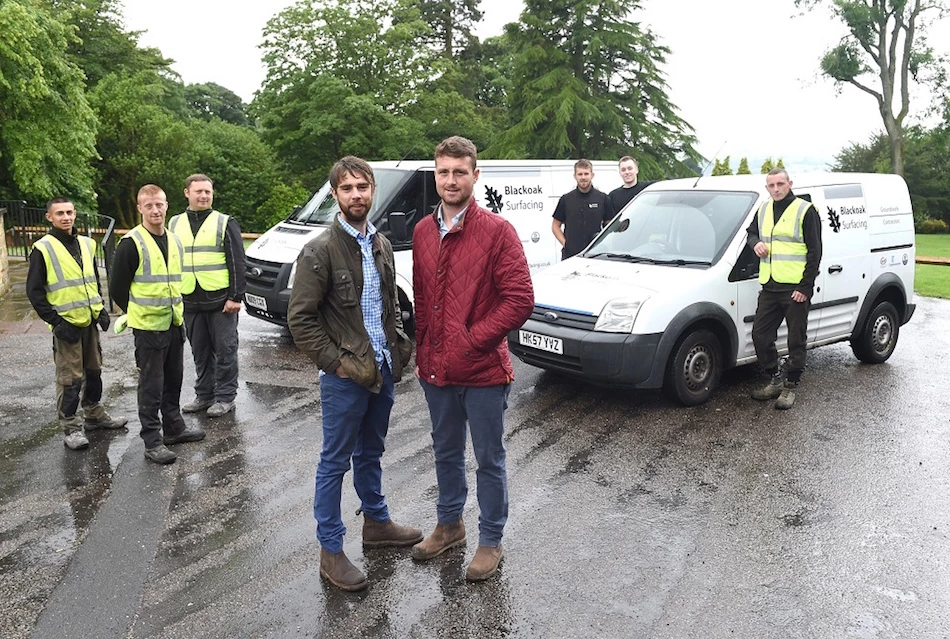 Thomas Jordan and Chris Whiteoak (front L-R) with members of the Blackoak team