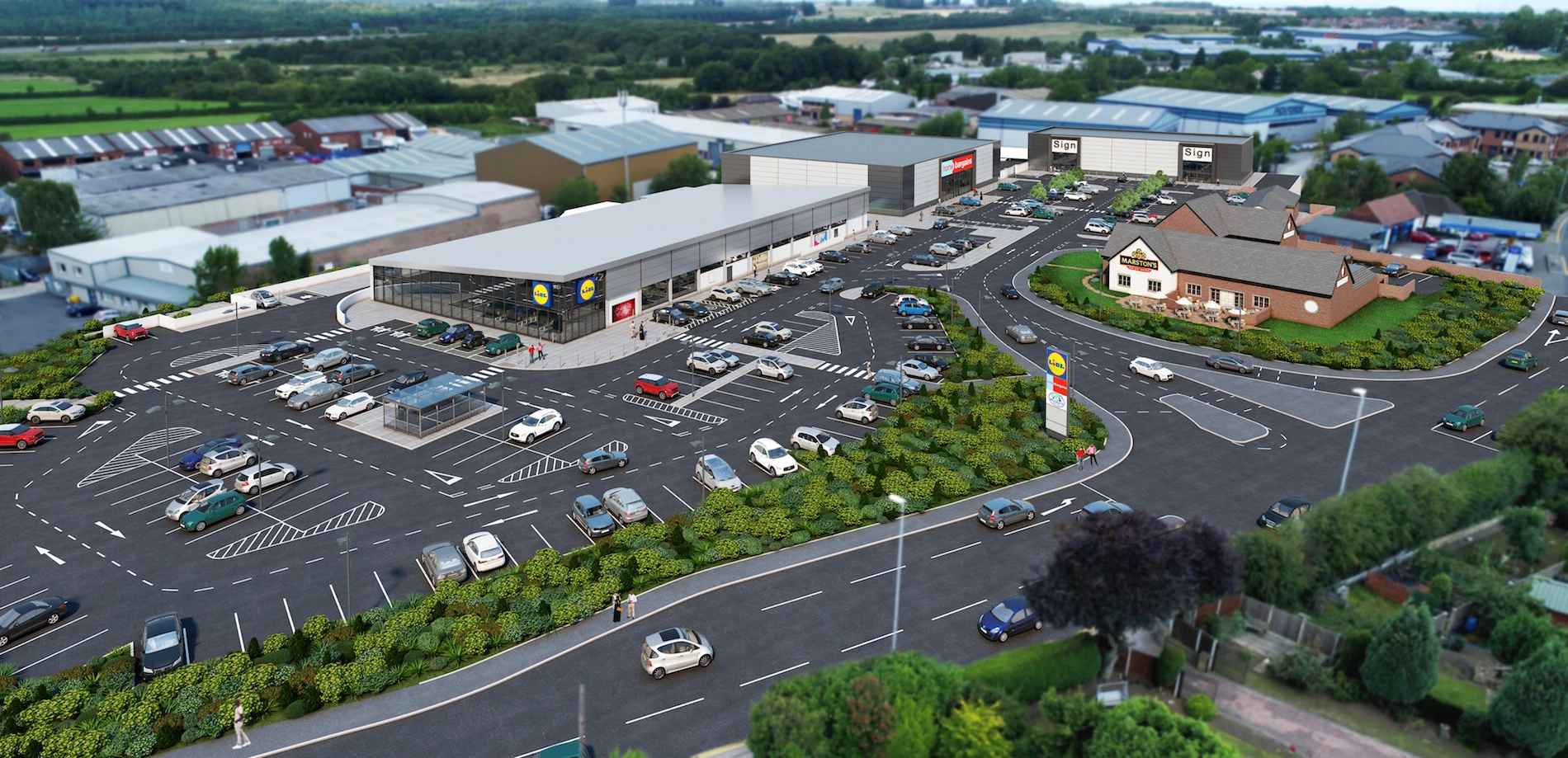 East Side Retail Park in Garforth. 