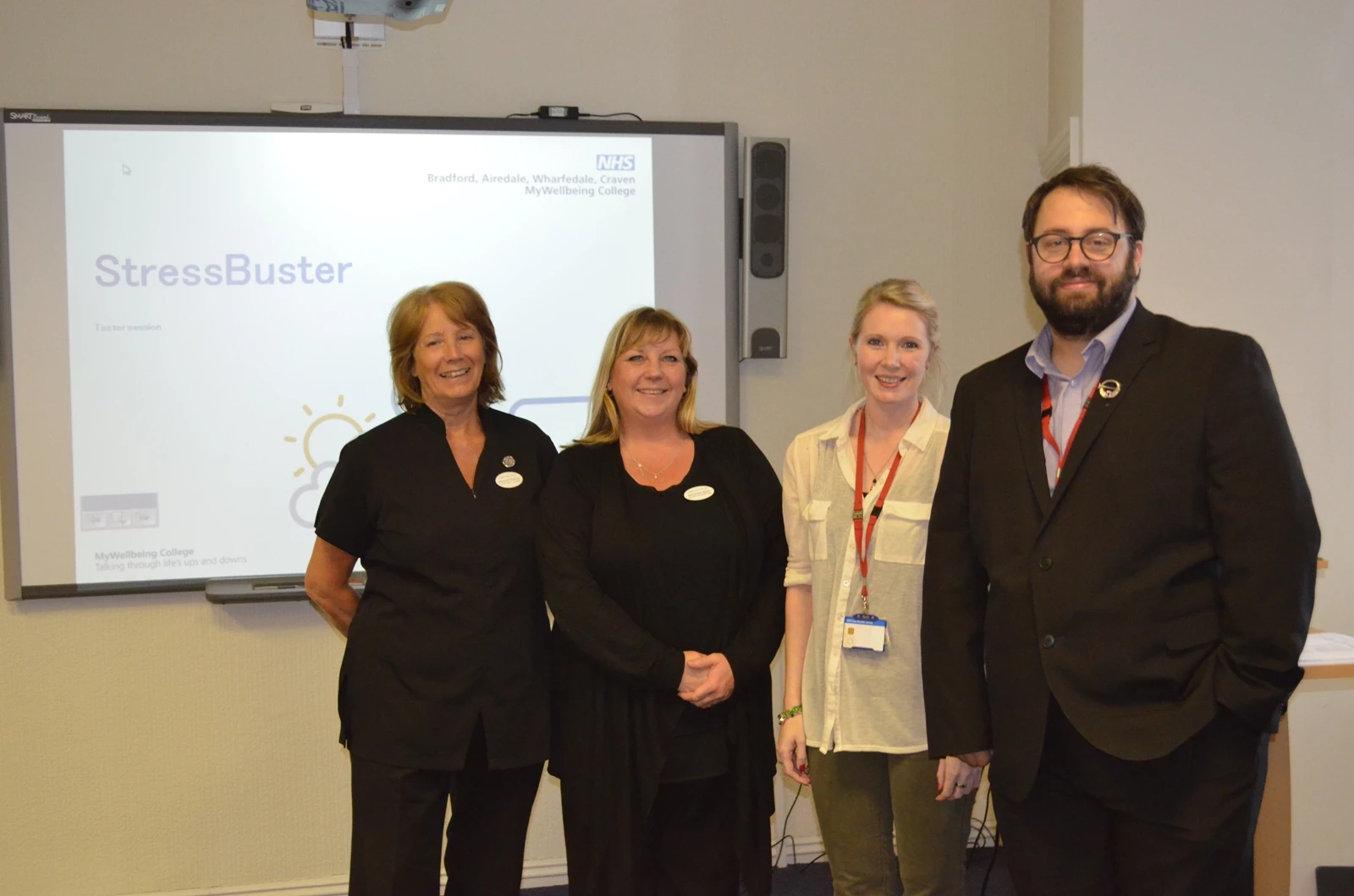 Margaret Watkins, Training Manager Czajka Care Group, Sam Birch, Deputy Training Manager at Czajka Care Group with Donna Wooler and David Lee who are both from My Wellbeing College, which is part of Bradford District Care Foundation Trust.