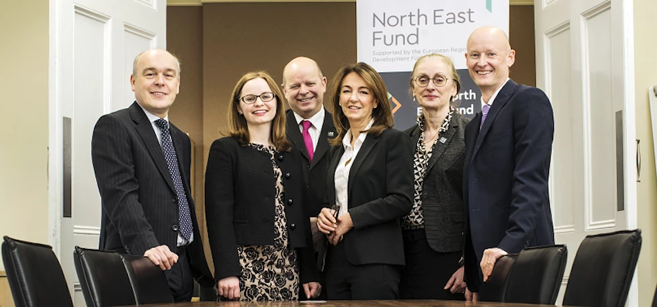 L-R: Ward Hadaway’s Richard Butts, Rosemary Moore and Colin Hewitt, Dawn Dunn of North East Finance, Julie Harrison of Ward Hadaway and Jason Hobbs from North East Finance