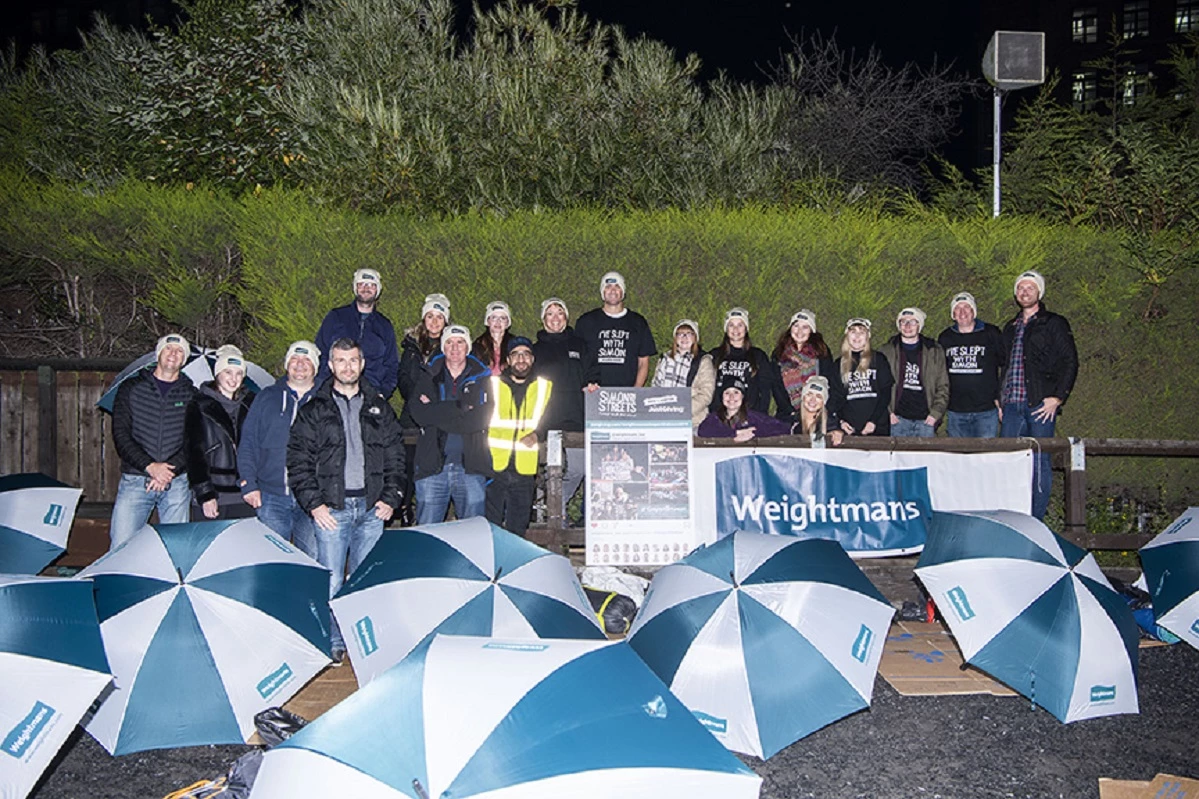 Weightmans Leeds at Simon on the Streets Big Sleepout in 2019