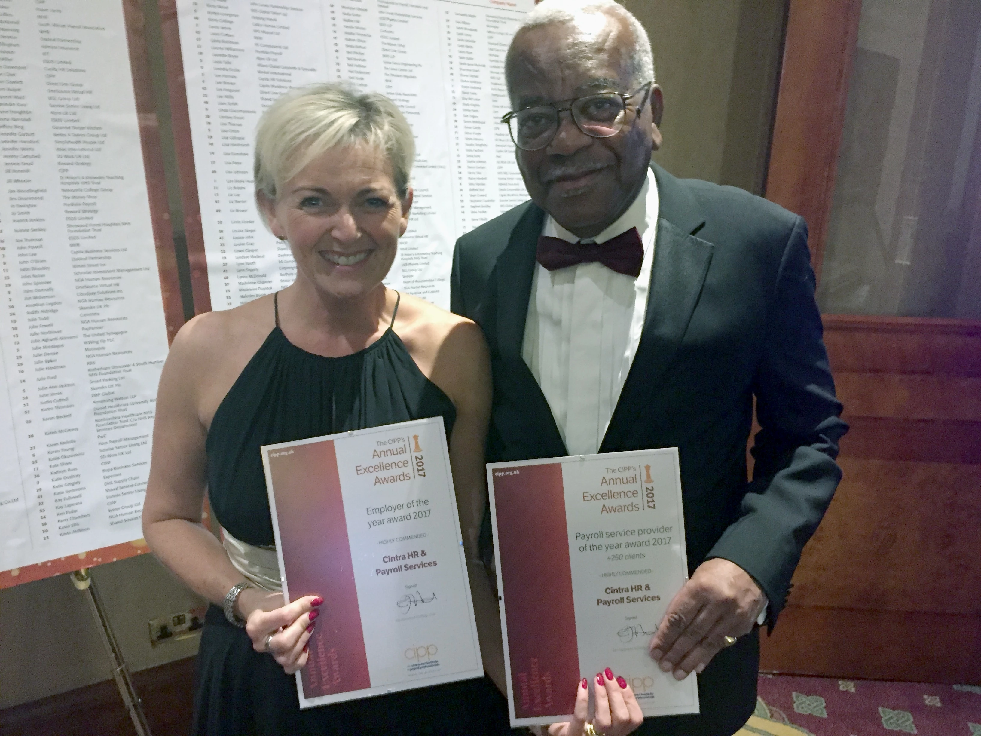 Gail Affleck Ward, Cintra HR & Payroll Services with Sir Trevor McDonald