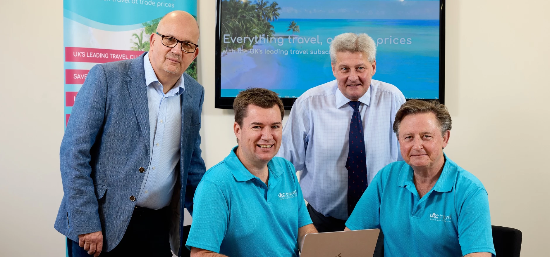 Left to right, Ian Brown, Finance Yorkshire; Brett Norton, utc.travel; Alex McWhirter, Finance Yorkshire; and Stephen Knight, utc.travel.jpg