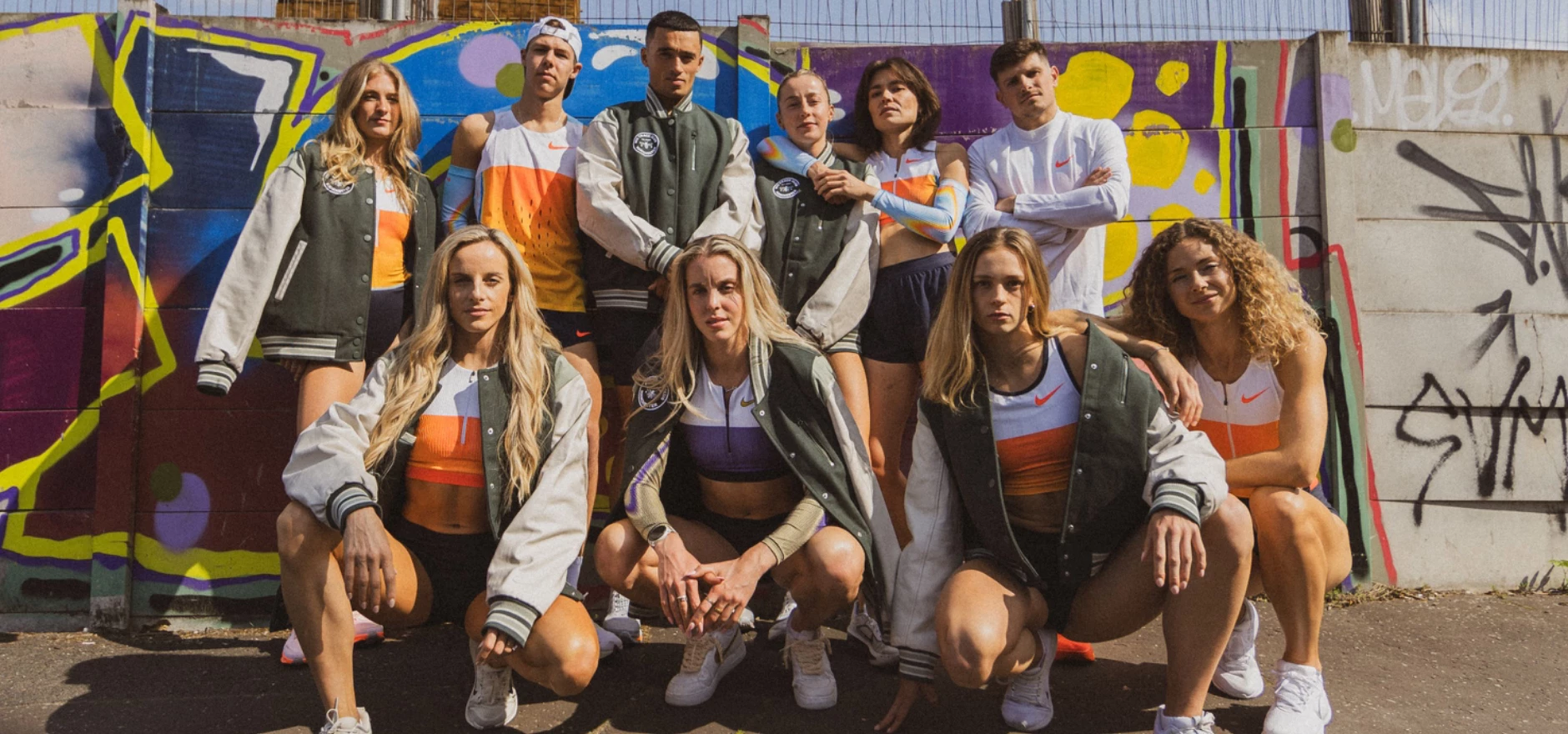 SportsShoes.com sponsors the M11 track club, which includes 800-metre Olympic gold medal winner Keely Hodgkinson, pictured front, second from left