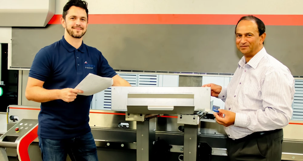 Ryian Ludwick (left) and Michael Ludwick run the Hertfordshire sheet metal fabrication business, Ludwick Precision.