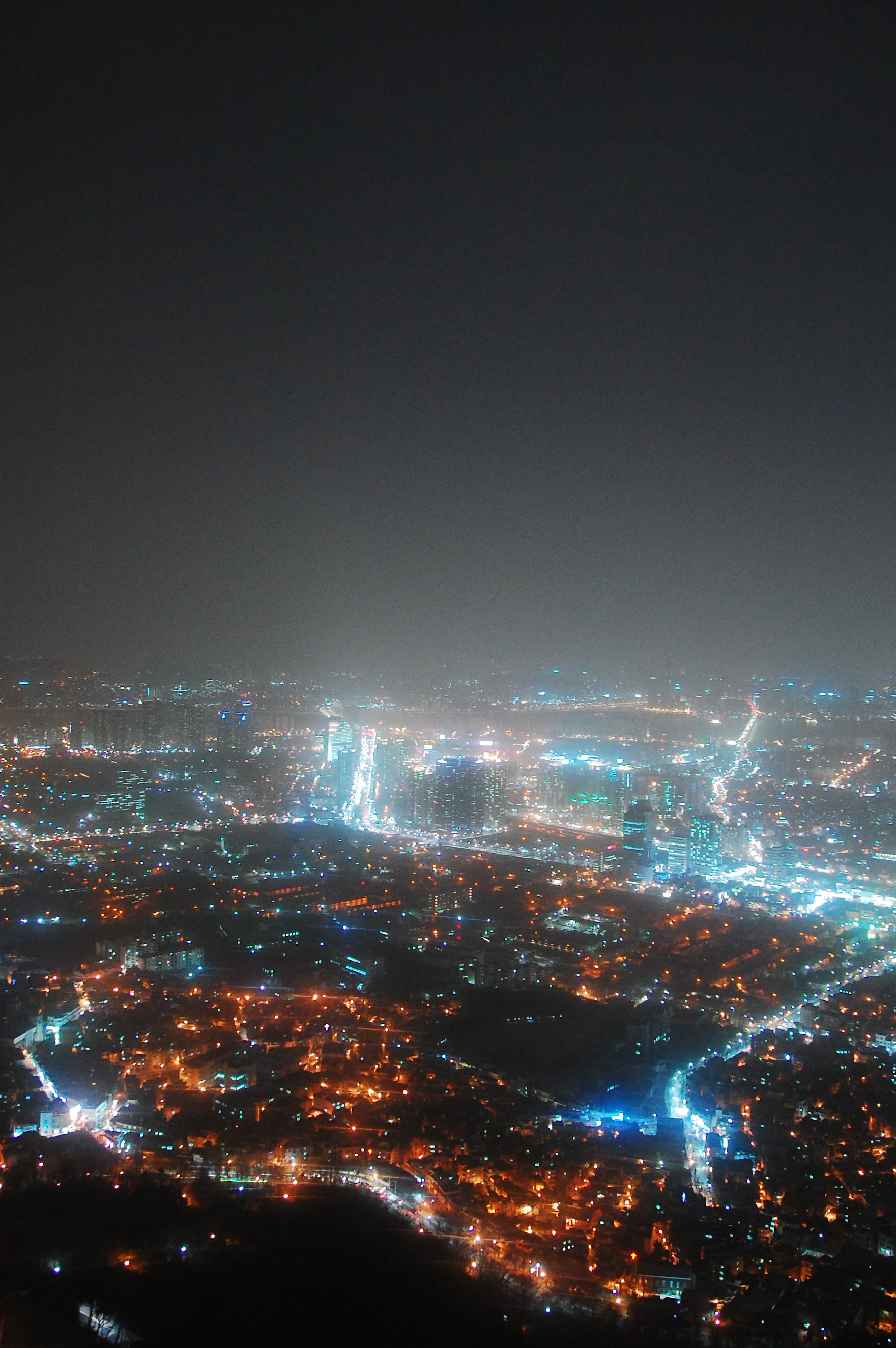 Seoul skyline at night.