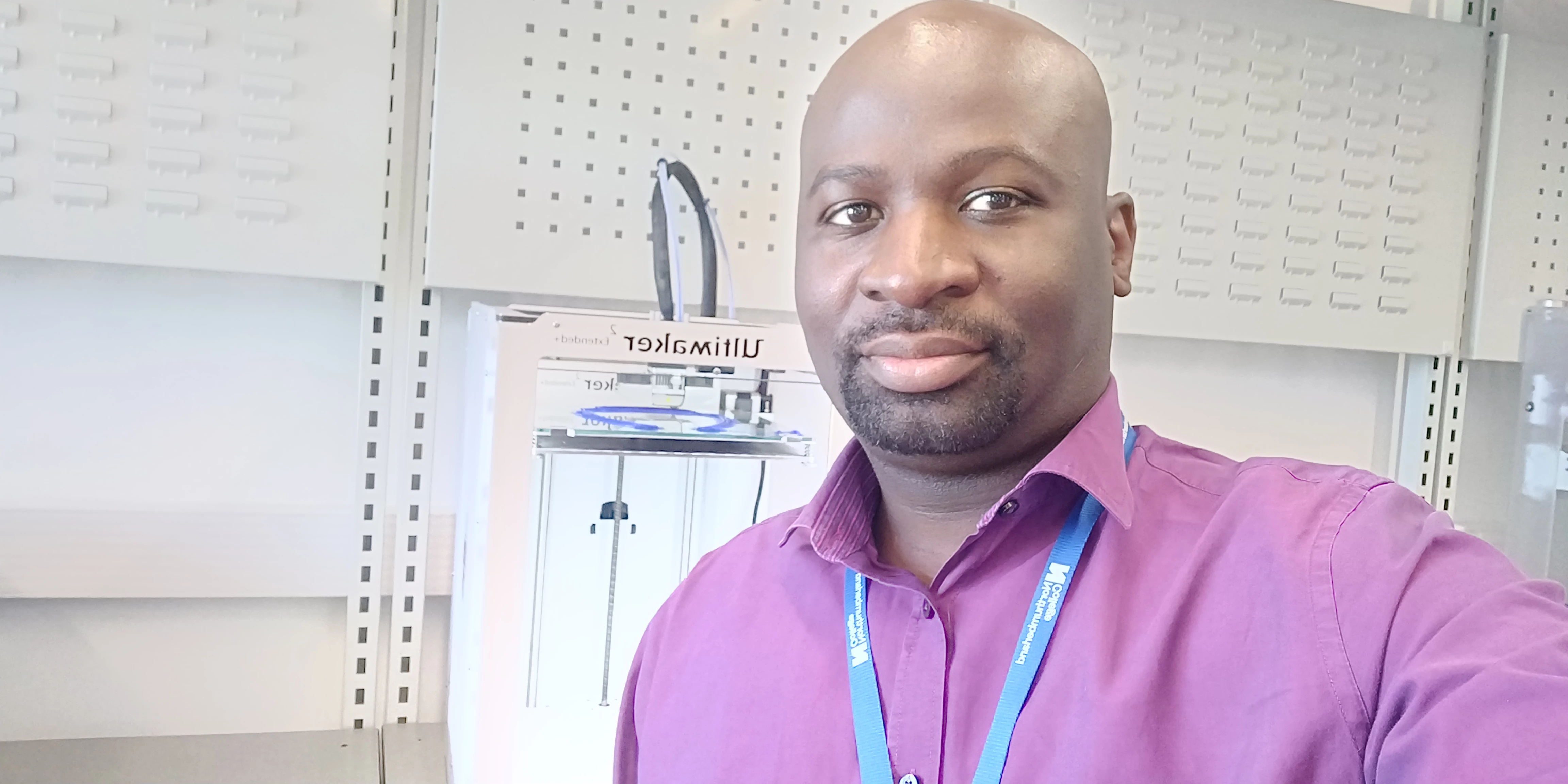 Electrical engineering lecturer Freeman Thondhlana who has 3D printed over 70 medical visors for frontline health care staff at Northumberland College's Ashington Campus.
