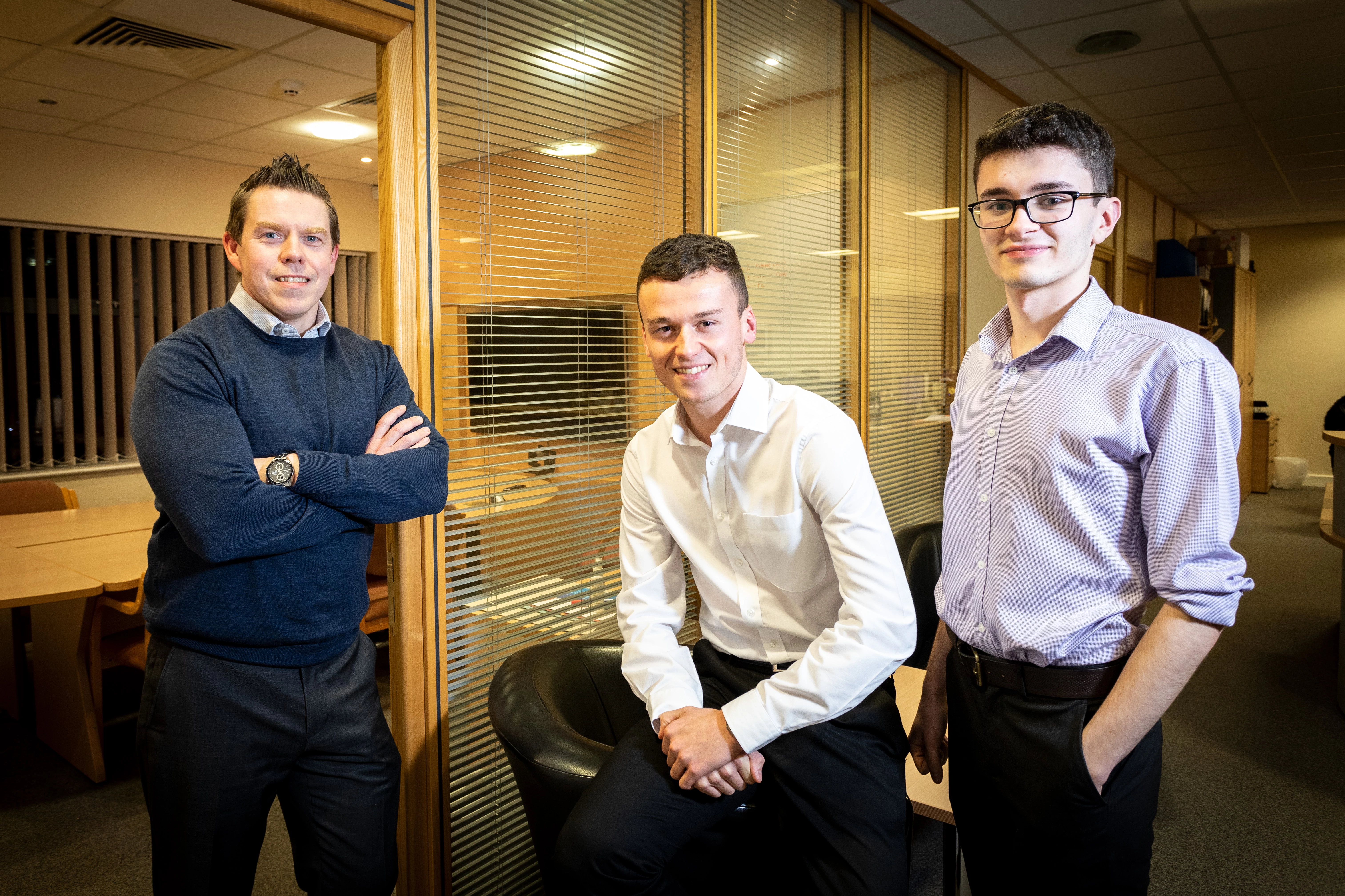 L-R: Desco Director Paul Baker with PlanBEE students Ewan Simpson and Tom Mullen