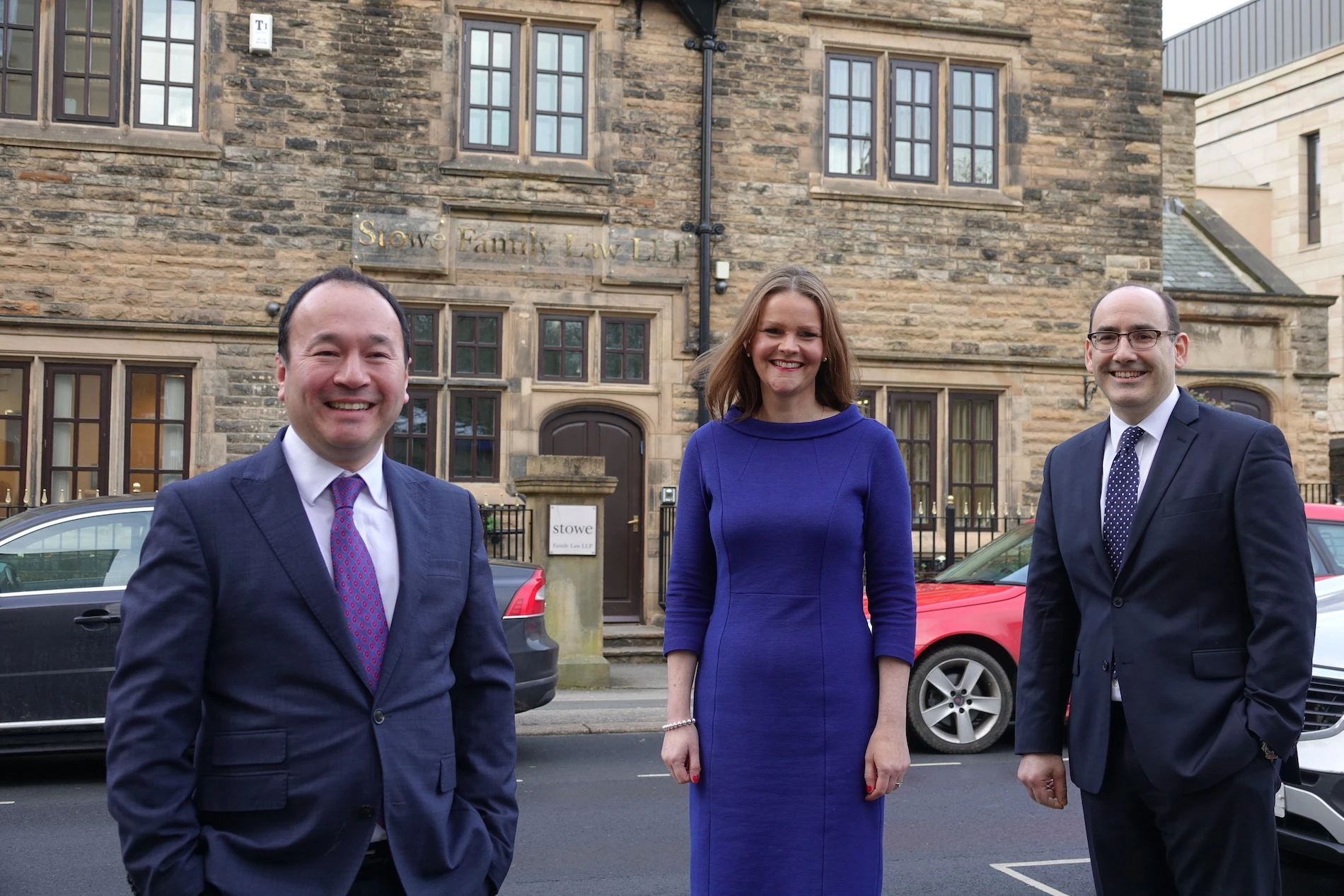  Stowe Family Law senior partner, Julian Hawkhead, Jemma Slavin, who is heading up the Bristol office, and Stowe Family Law CEO Charles Hartwell.
