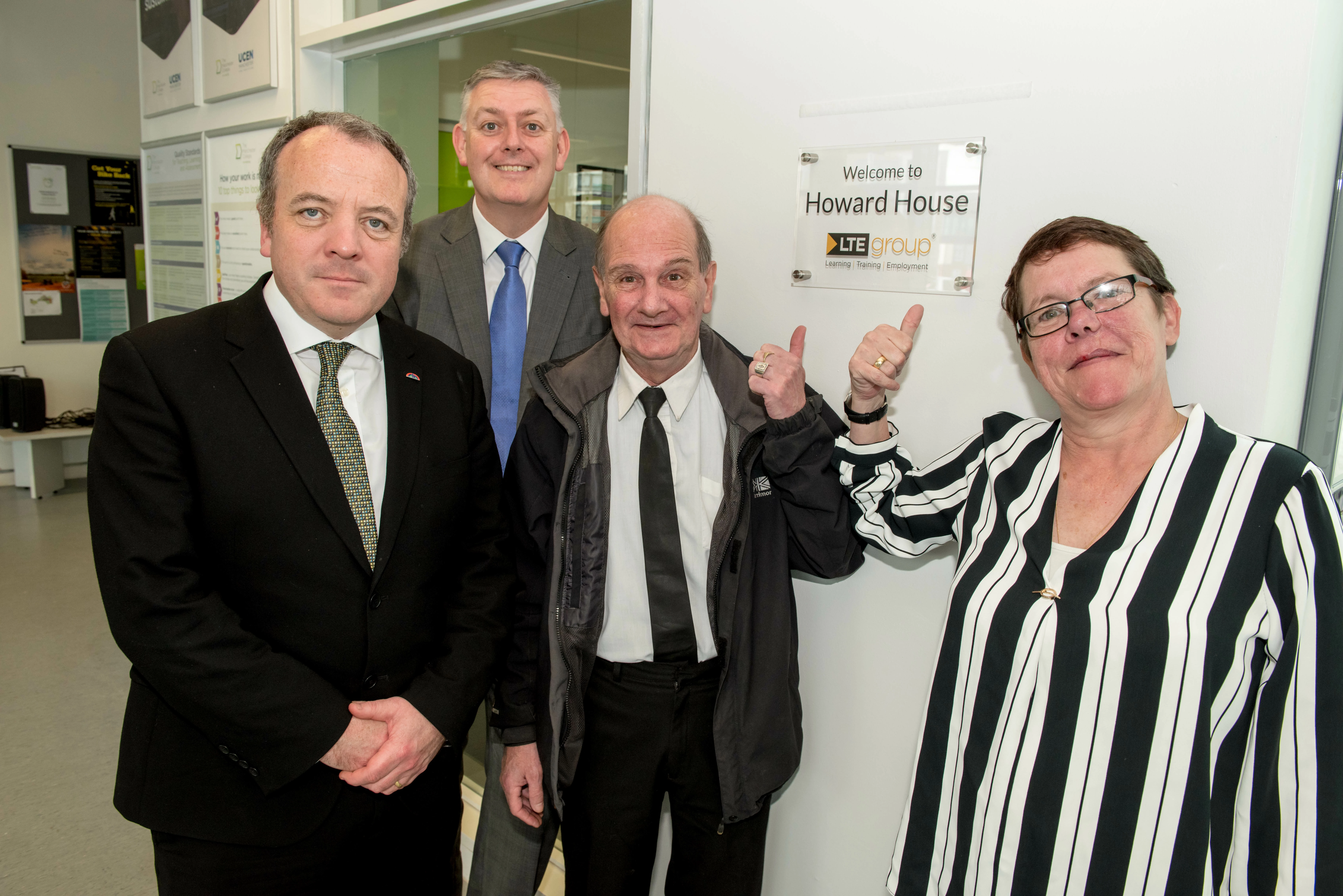 Mike Kane MP, John Thornhill, Chief Executive LTE Group, Steve and Lynn Howard