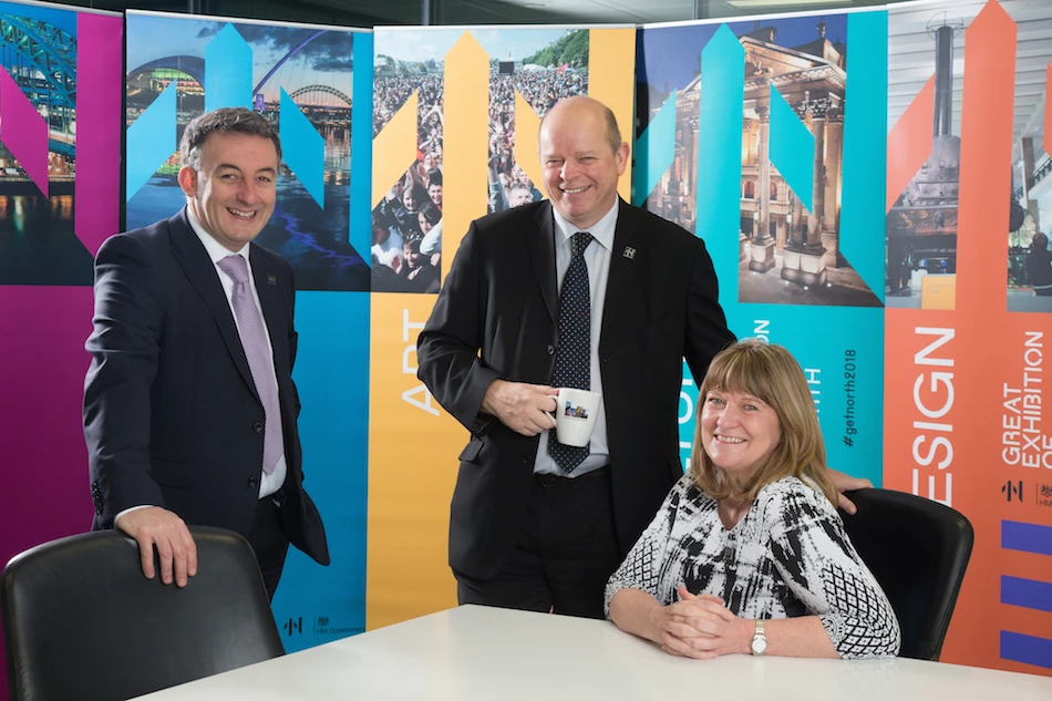 Kevin Robertson, Head of the Newcastle Office at Womble Bond Dickinson, Colin Hewitt, Partner and Head of Commercial law at Ward Hadaway and Sarah Stewart, Chief Executive, NewcastleGateshead Initiative for Great Exhibition of the North of England.